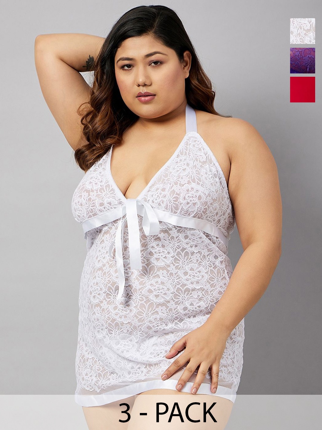 Curves By ZeroKaata Strapless Baby Doll, Assorted