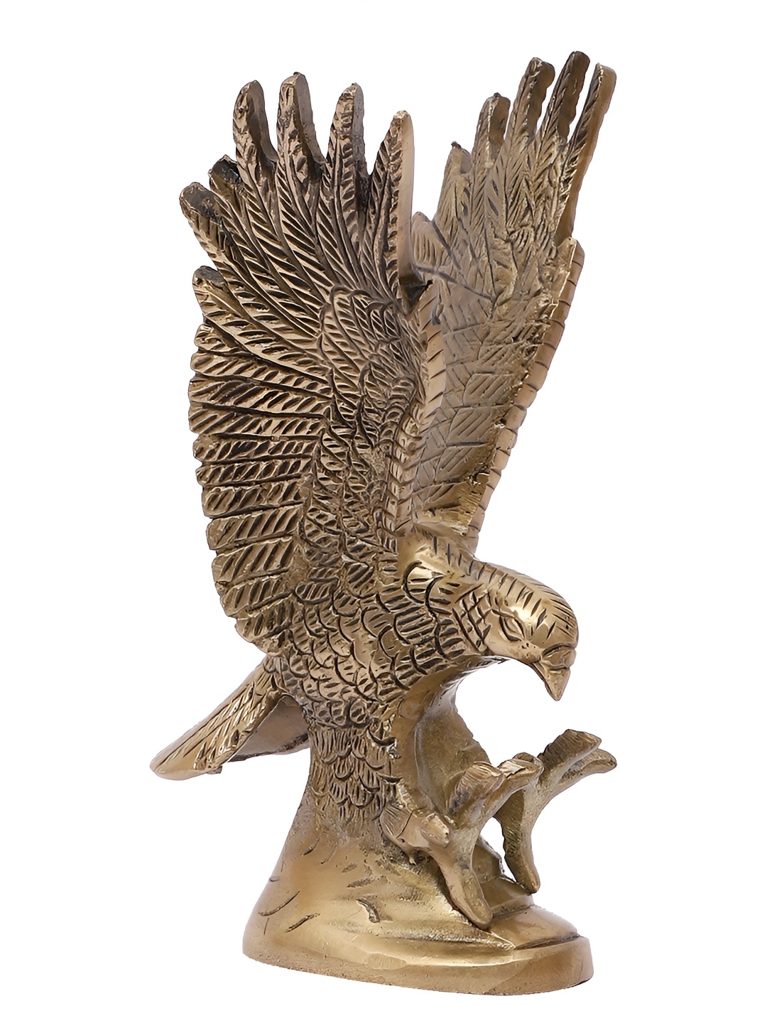 

Two Moustaches Brown Flying Eagle Brass Figurine Showpiece