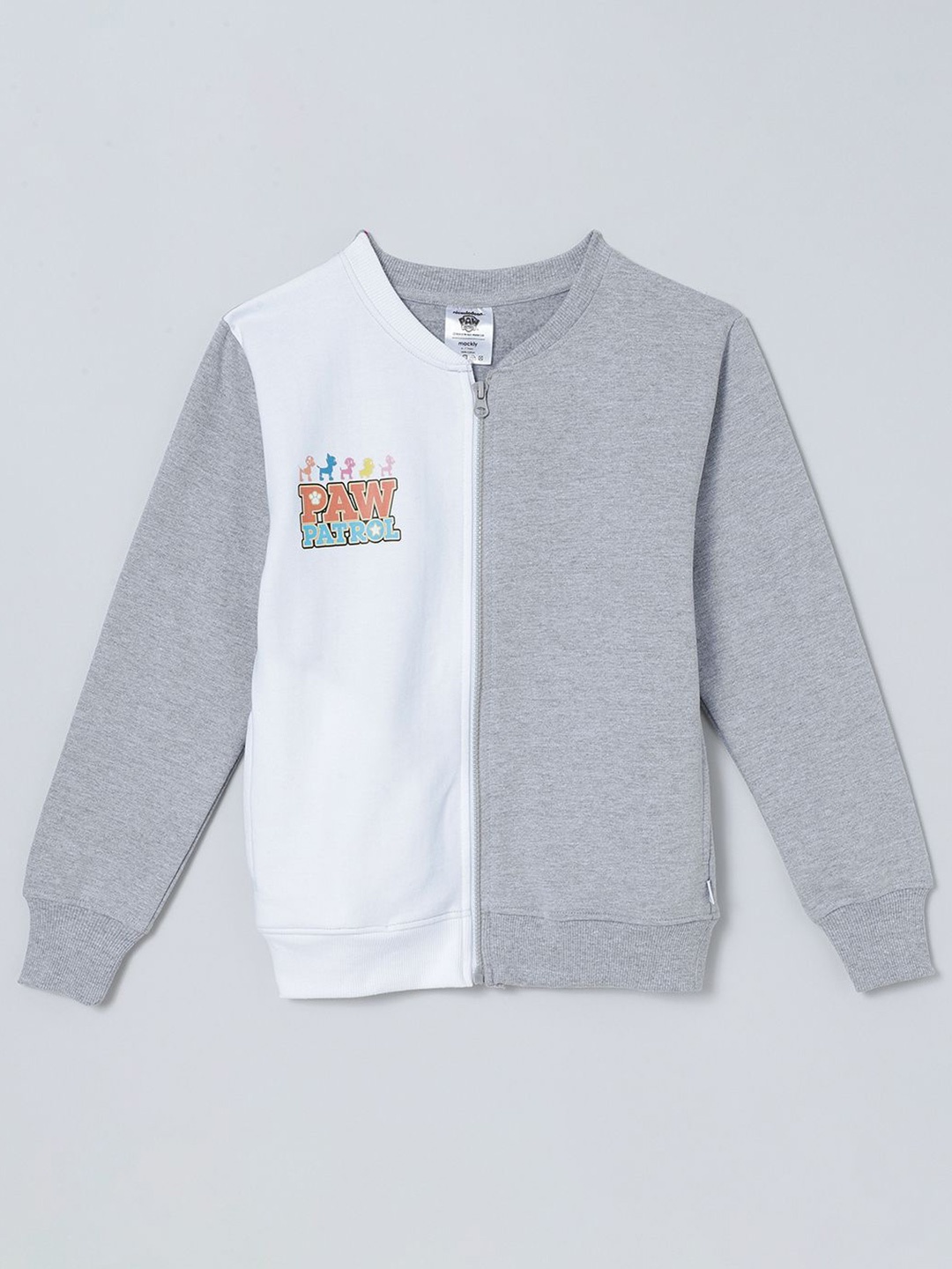 

mackly Kids Colourblocked Hooded Pullover Sweatshirt, Grey