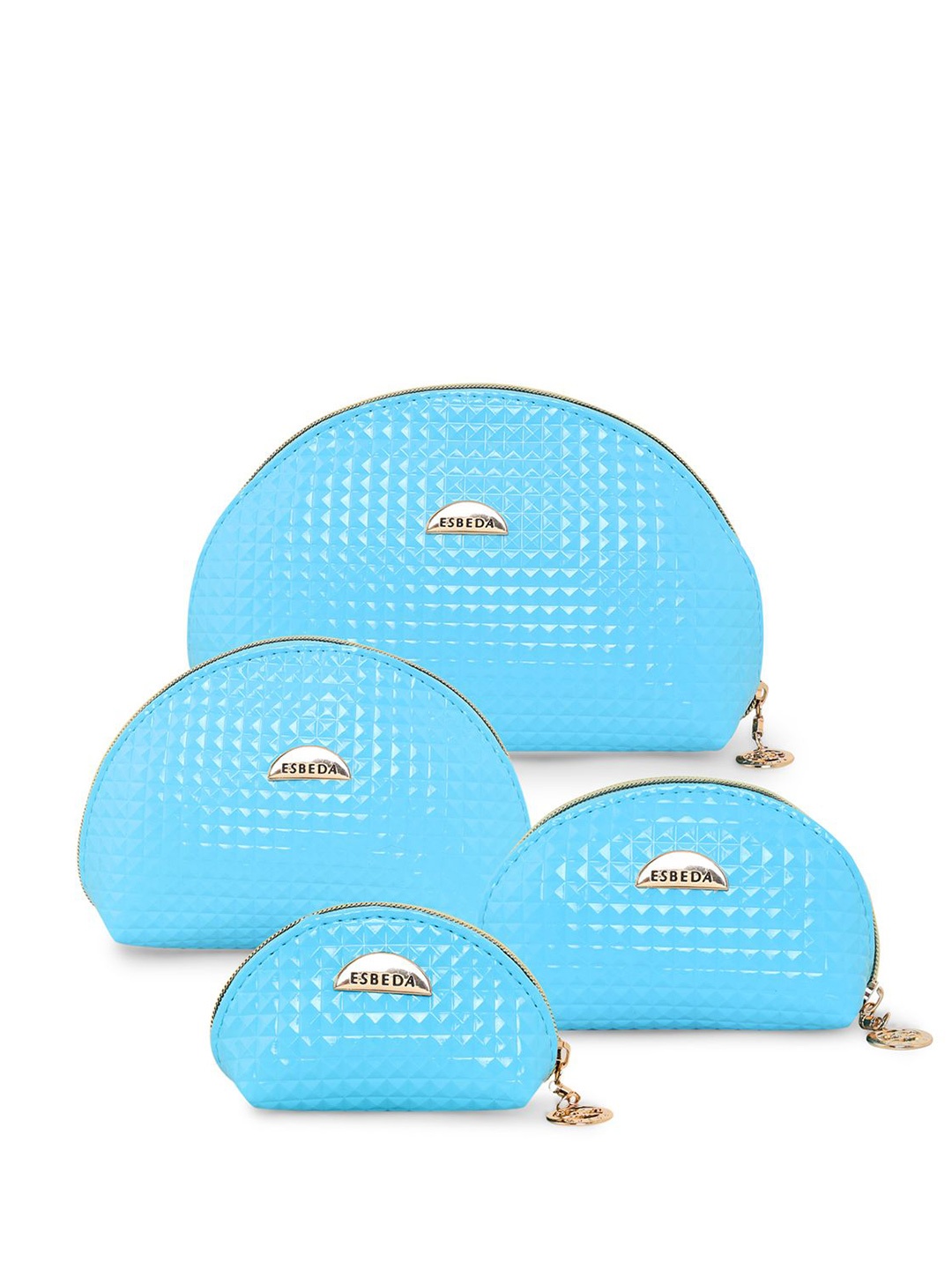 

ESBEDA Women Set of 4 Textures Traveling Accessories Pouch, Blue