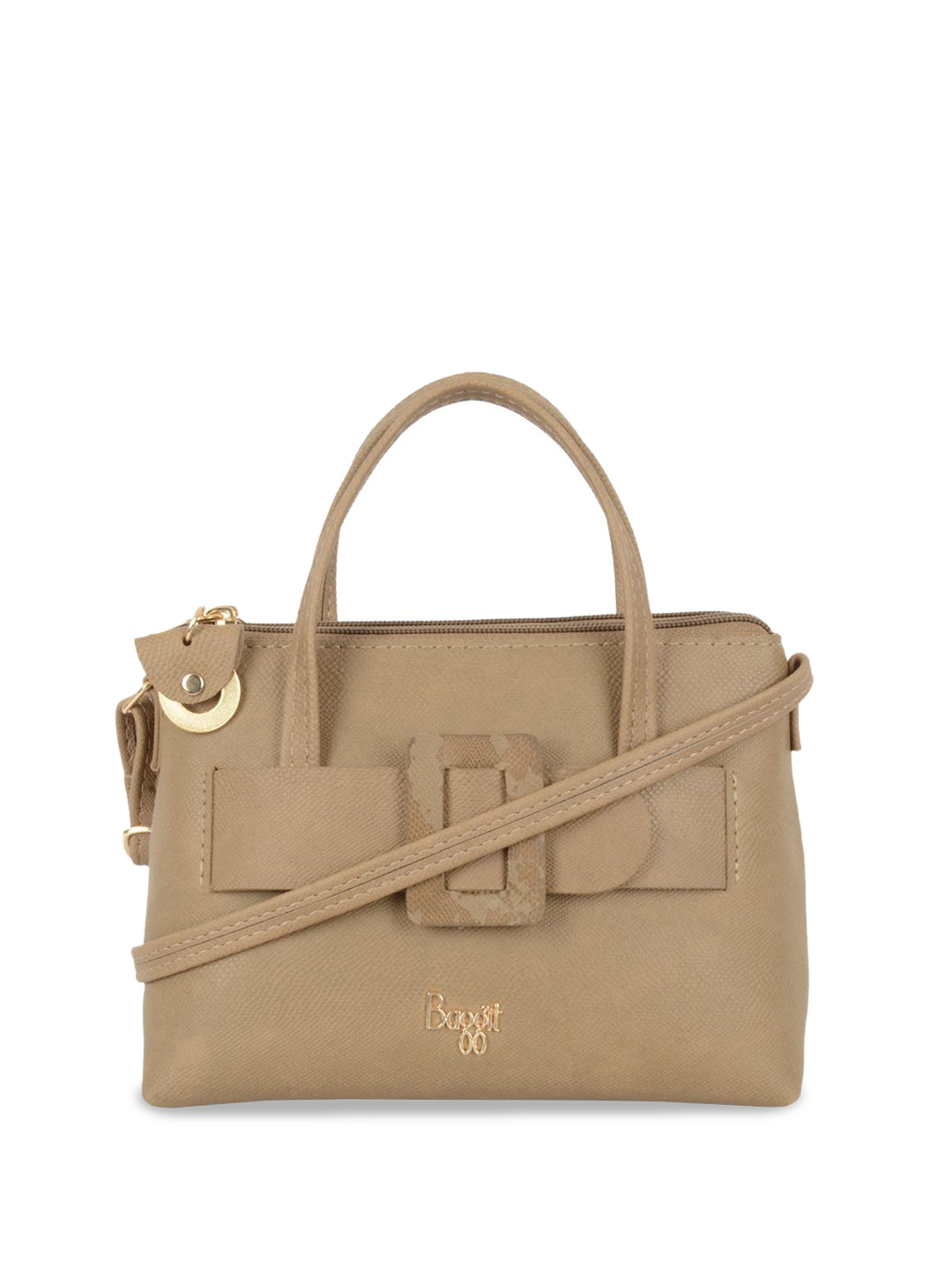 

Baggit Textured PU Bowling Handheld Bag with Tasselled, Beige