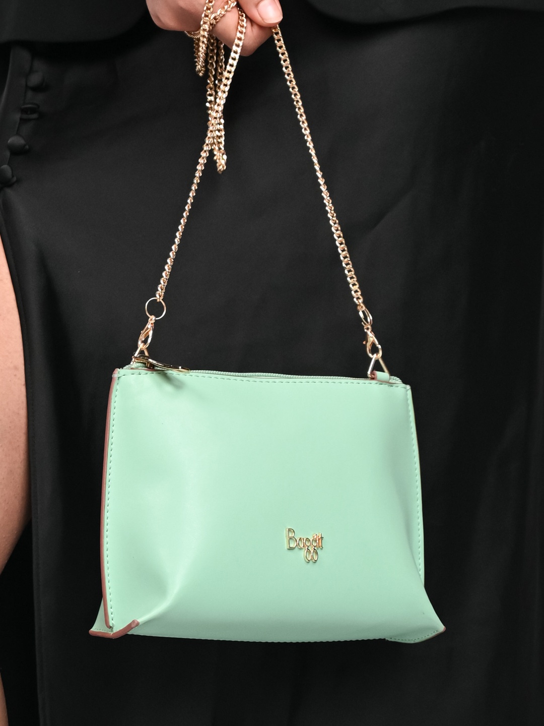 

Baggit PU Structured Sling Bag, Green