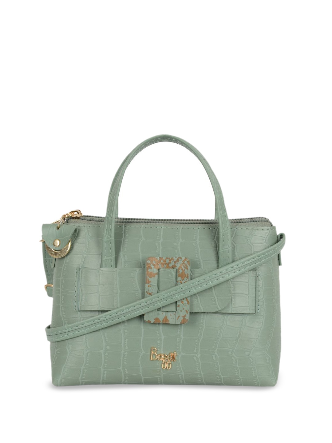 

Baggit Textured Structured Handheld Bag, Green