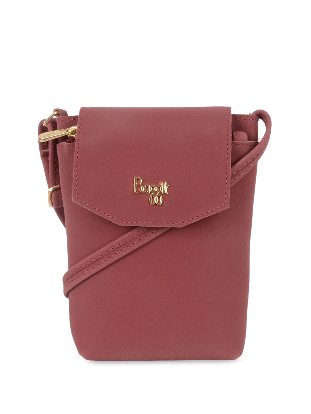 

Baggit Lp Phoner S Dribble 5 Sh PU Structured Sling Bag, Red