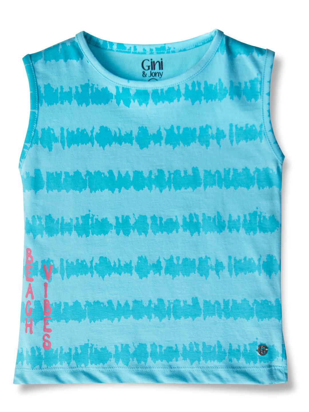 

Gini and Jony Girls Abstract Print Sleeveless Cotton Top, Blue