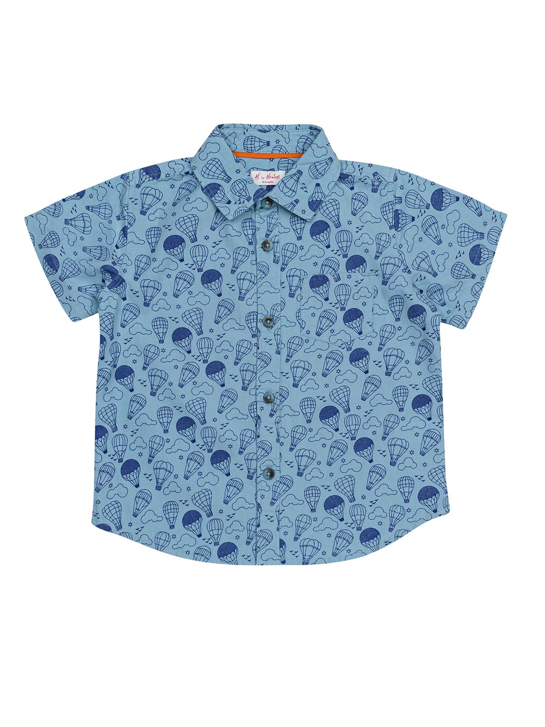 

H By Hamleys Boys Opaque Printed Casual Shirt, Blue