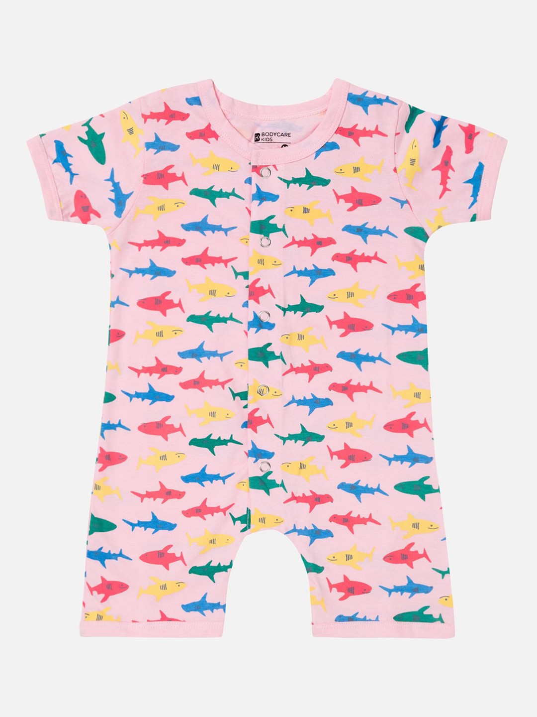 

Bodycare Kids Unisex Graphic Printed Pure Cotton Romper, Pink