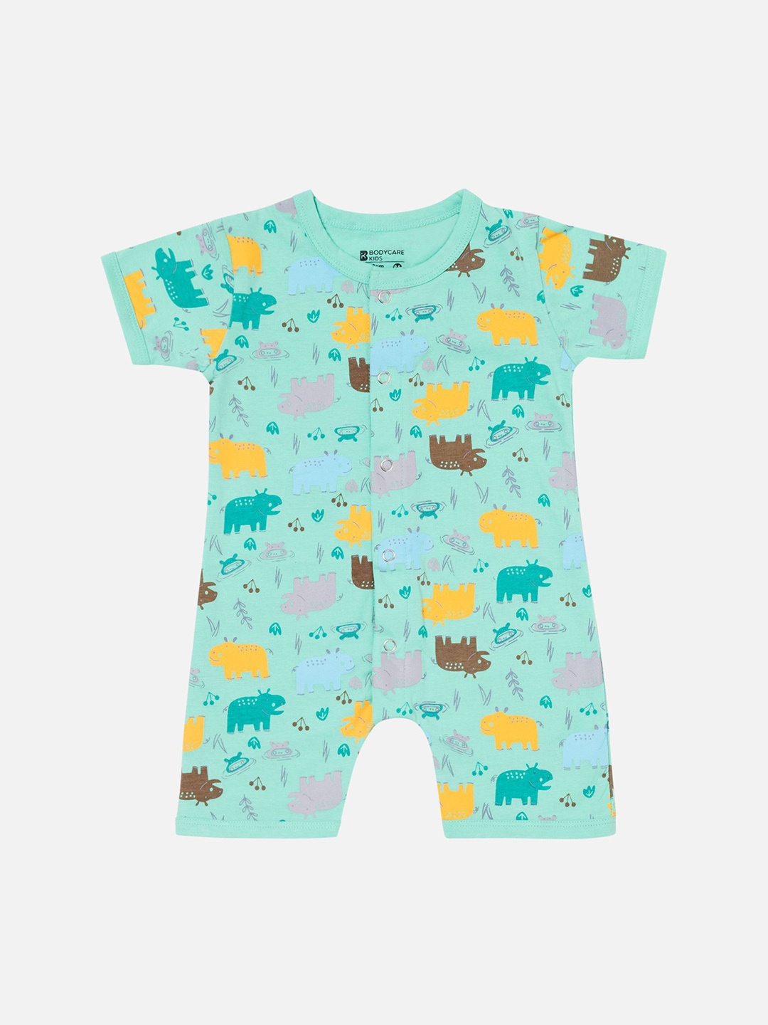 

Bodycare Kids Infants Printed Cotton Romper, Green
