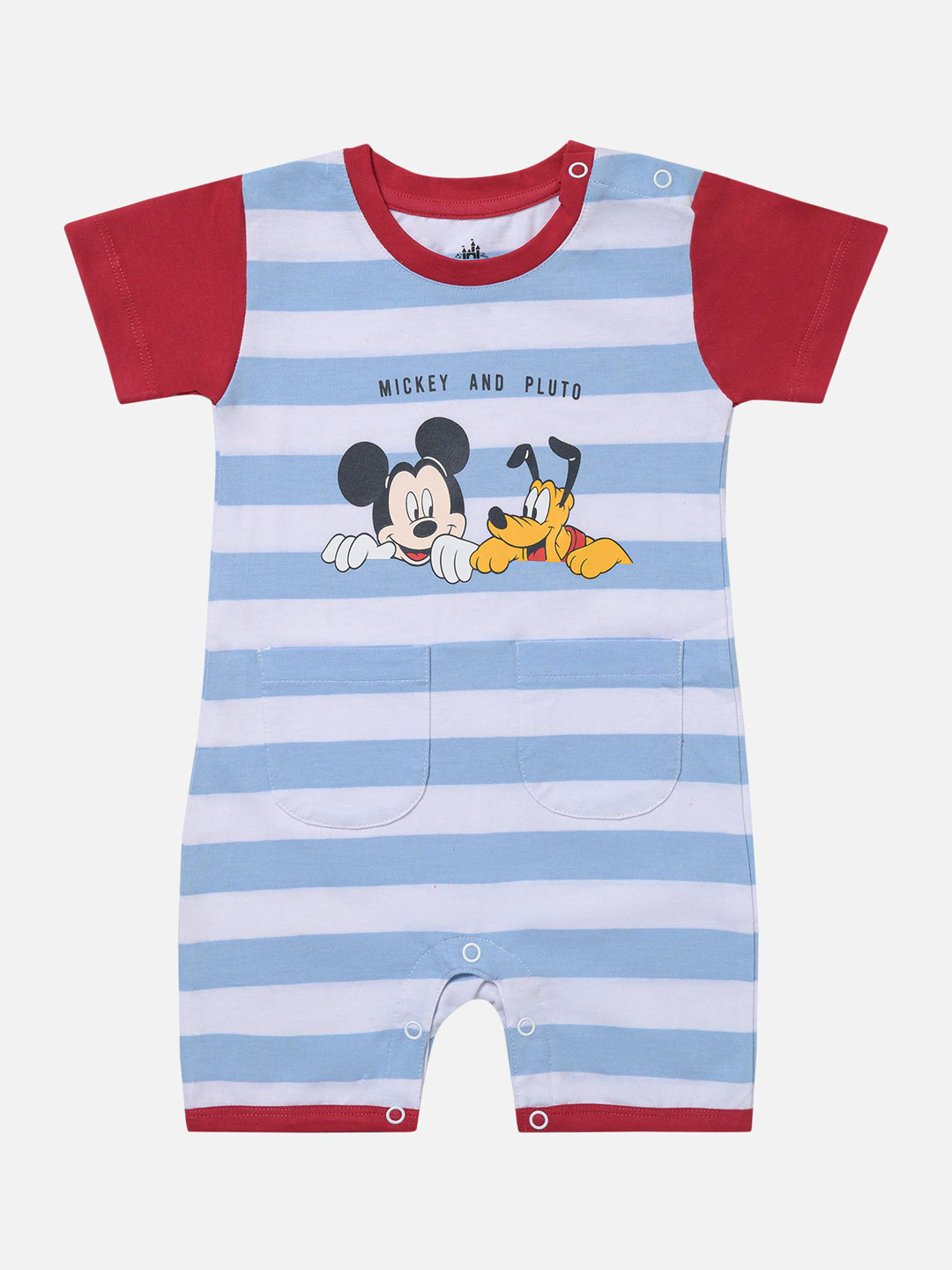 

Bodycare Kids Infant Boys Mickey Mouse Printed Cotton Romper, Blue