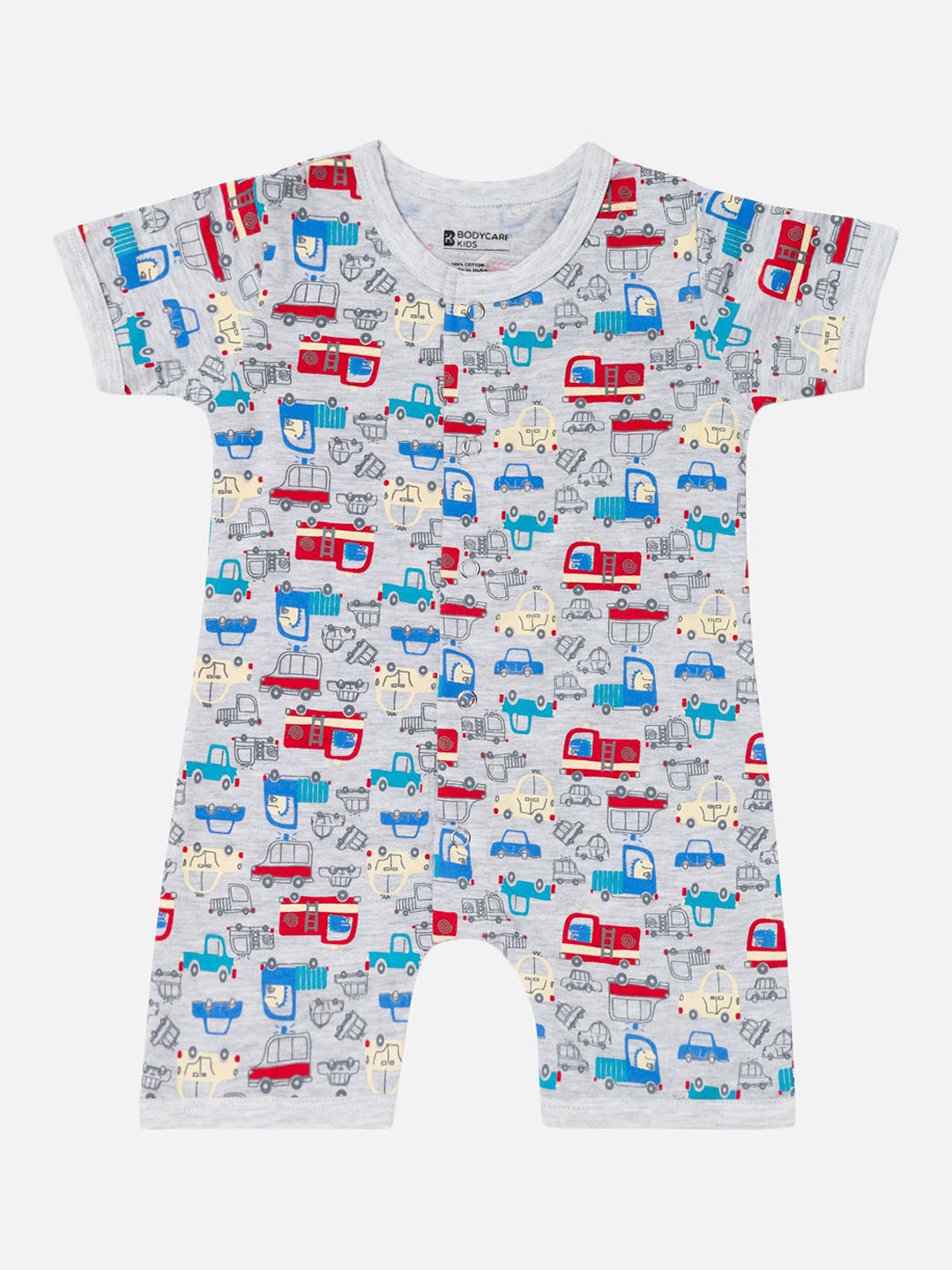 

Bodycare Kids Unisex Graphic Printed Pure Cotton Romper, Grey