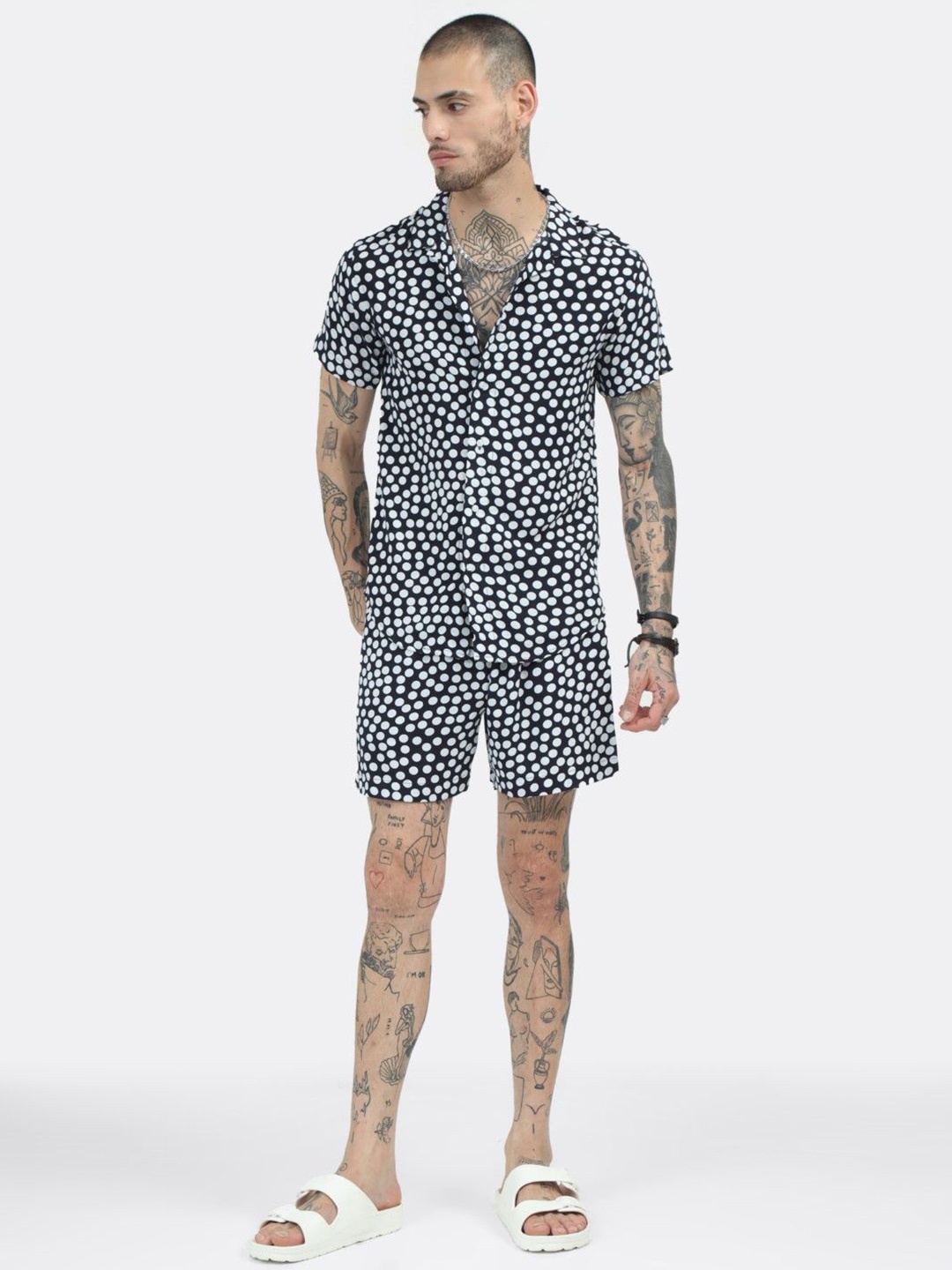 

BADMAASH Spread Collar Slim Fit Printed Casual Shirt, Blue