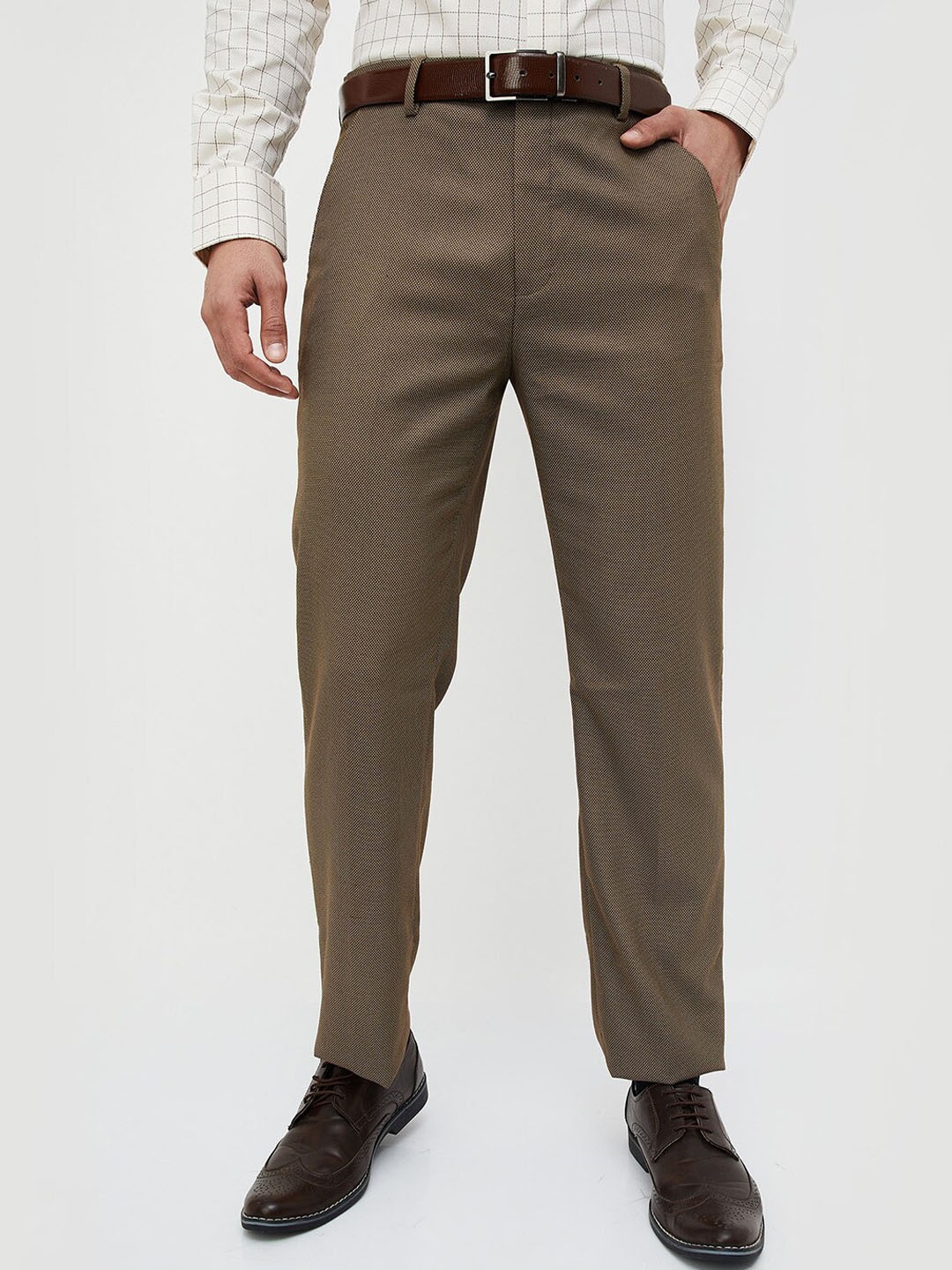 

CODE by Lifestyle Men Solid Trousers, Beige