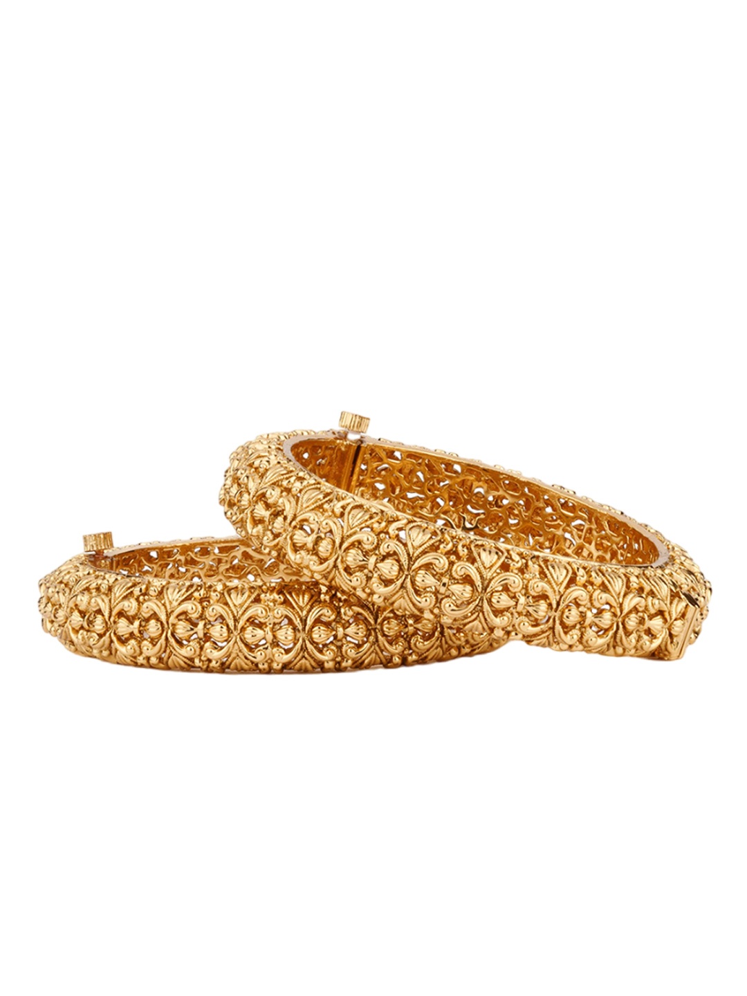 

Vivinia by Vidhi Set Of 2 Gold-Plated Screw Openable Temple Bangles