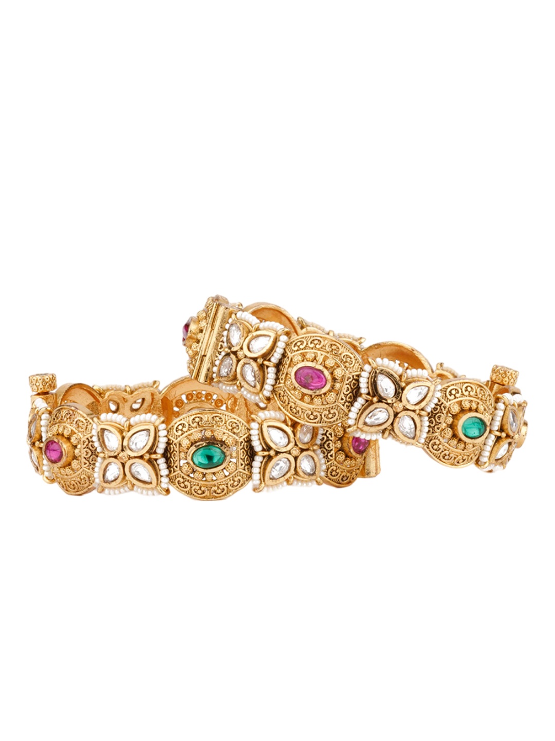 

vivinia BY VIDHI MEHRA MEHRA Gold-Plated Kundan Studded Bangles