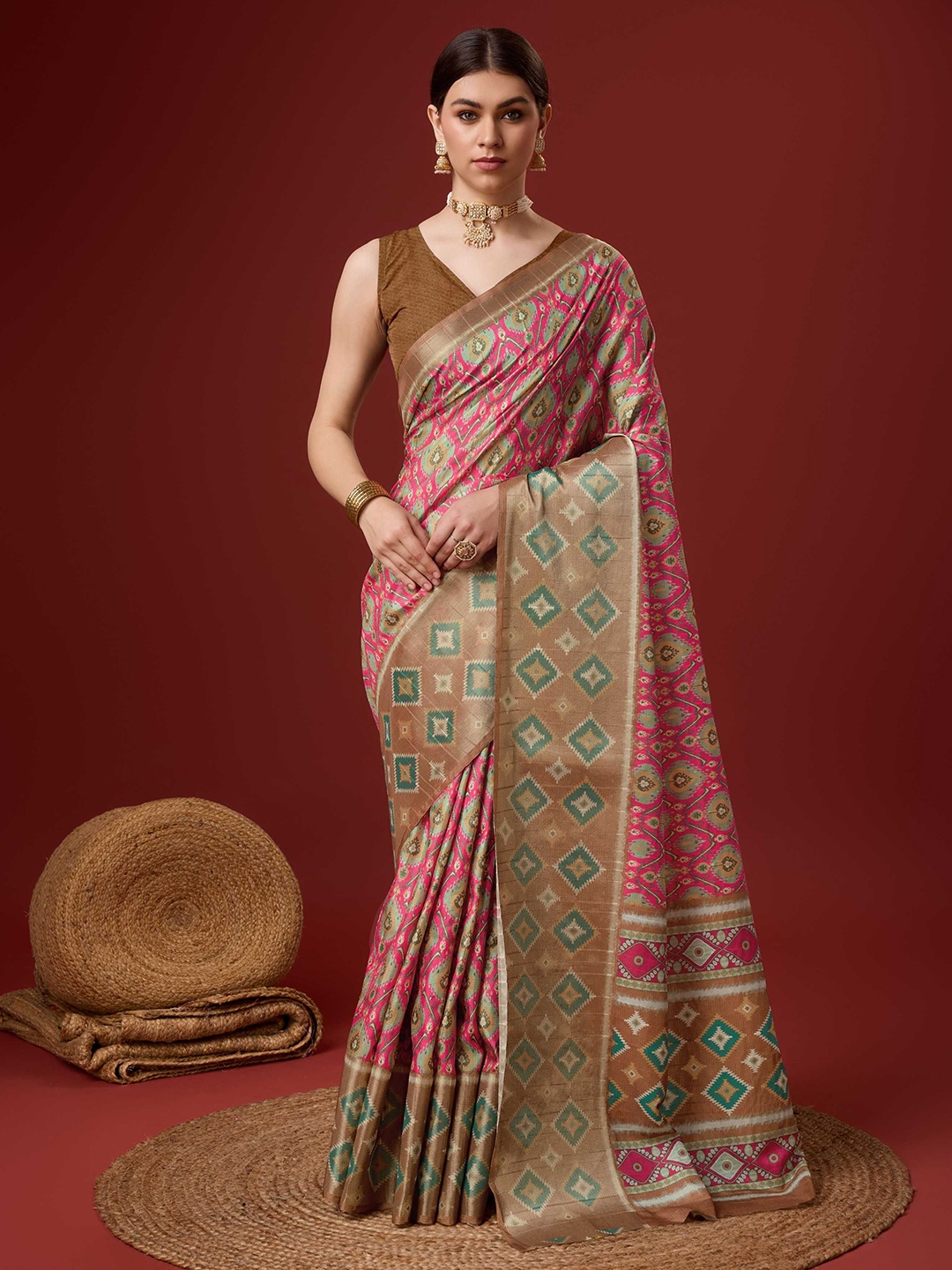 

Panzora Embellished Designer Saree, Pink