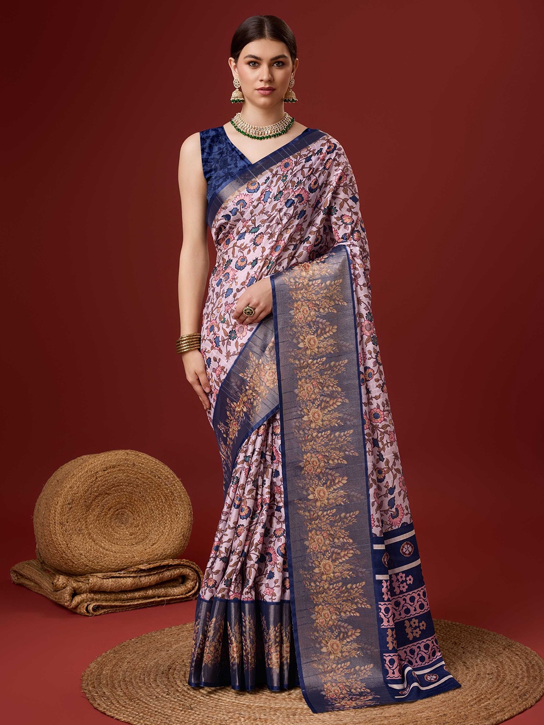 

Panzora Floral Zari Saree, Blue