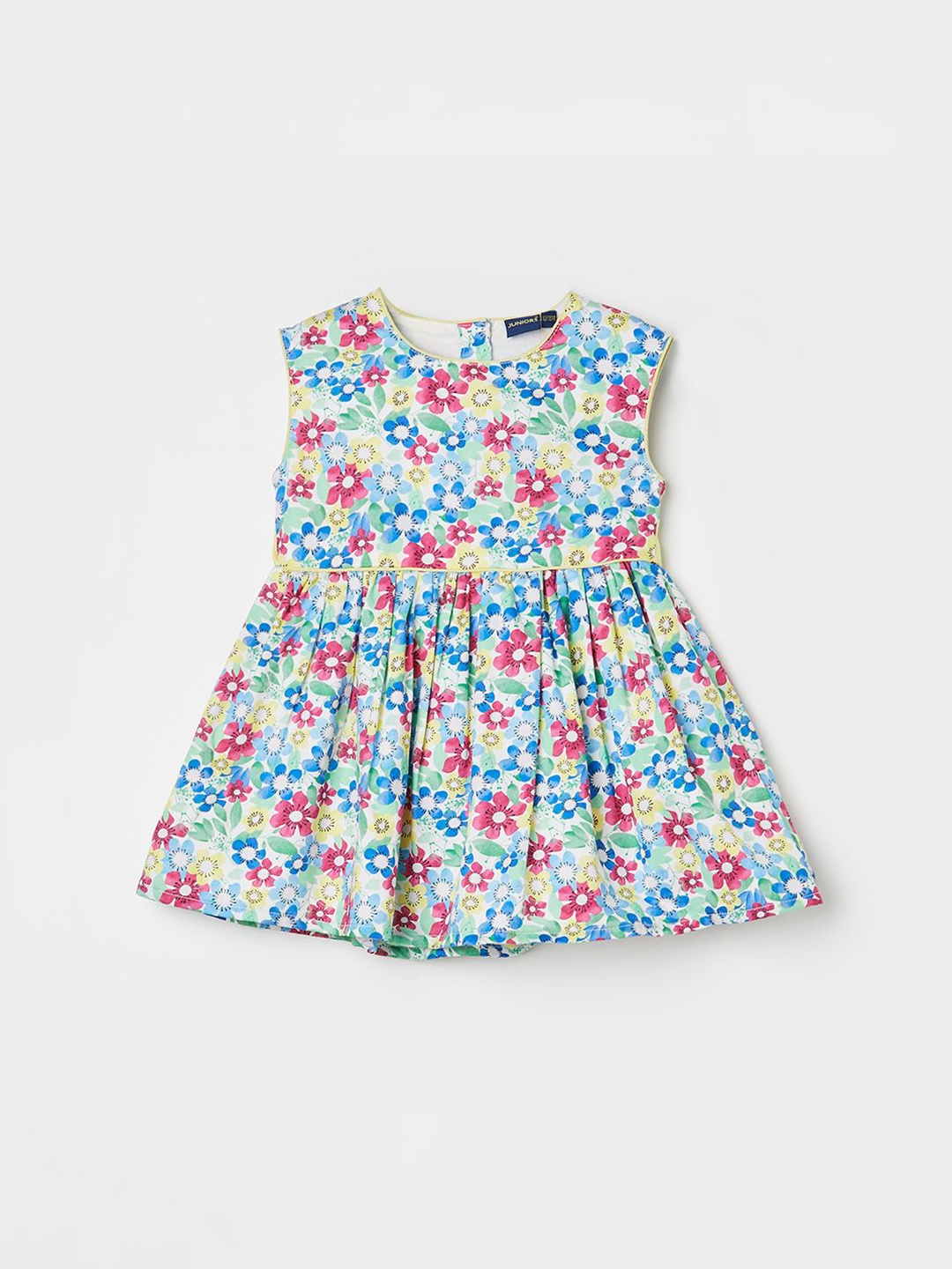

Juniors by Lifestyle Girls Floral Printed Sleeveless Cotton Fit & Flare Dress, Blue