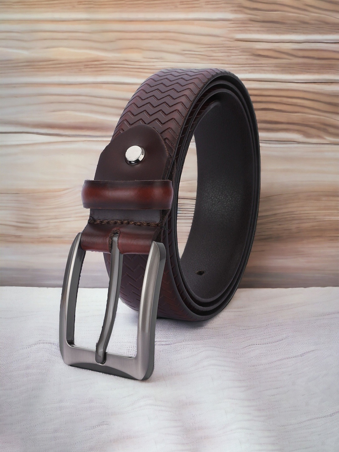 

Kastner Men Textured Leather Belt, Brown