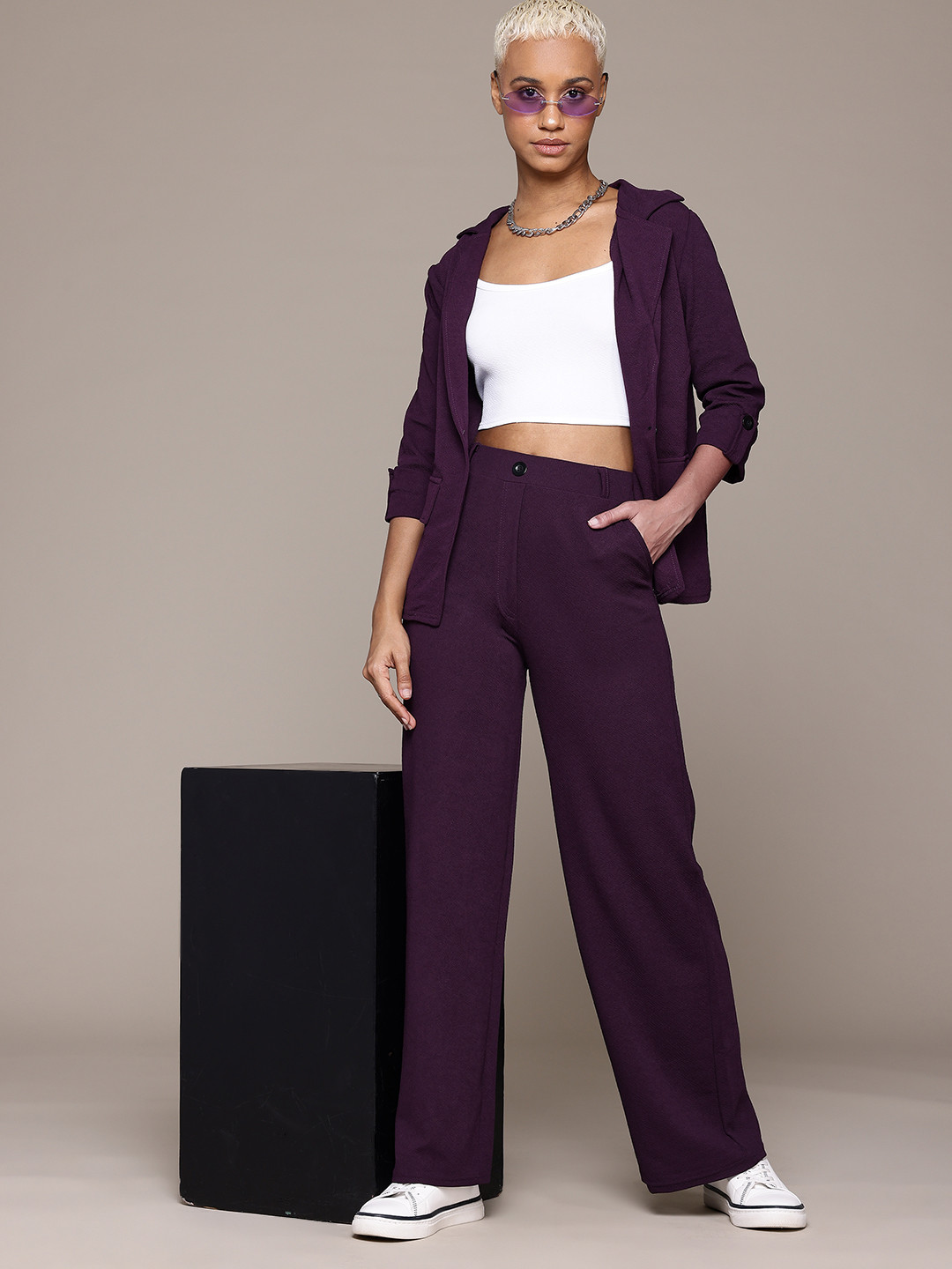 

Roadster Top & Trousers With Jacket, Purple