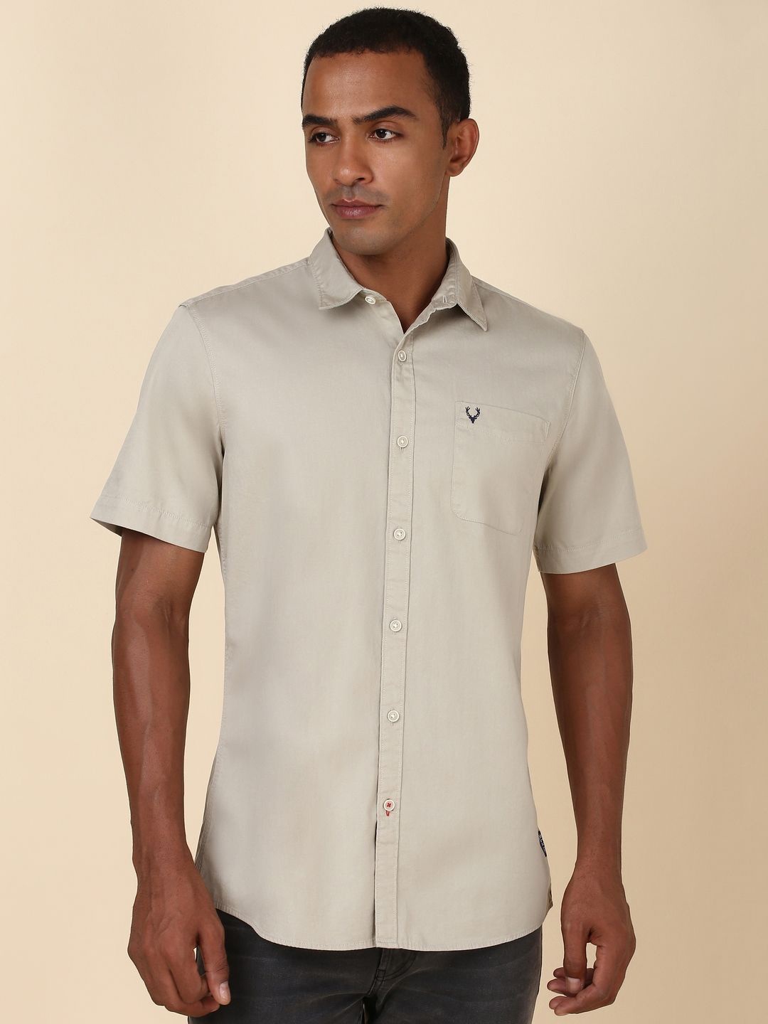 

Allen Solly Spread Collar Cotton Casual Shirt, Khaki