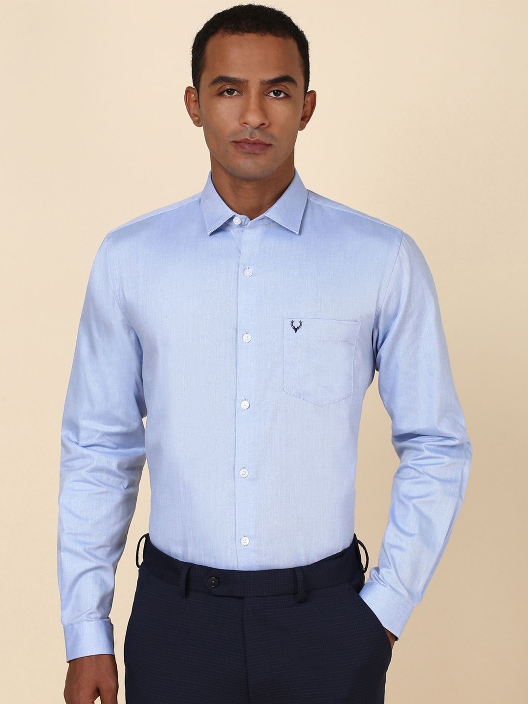 

Allen Solly Slim Fit Cutaway Collar Cotton Formal Shirt, Blue