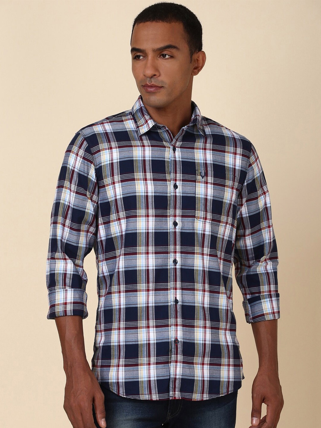 

Allen Solly Tartan Checked Casual Shirt, Navy blue