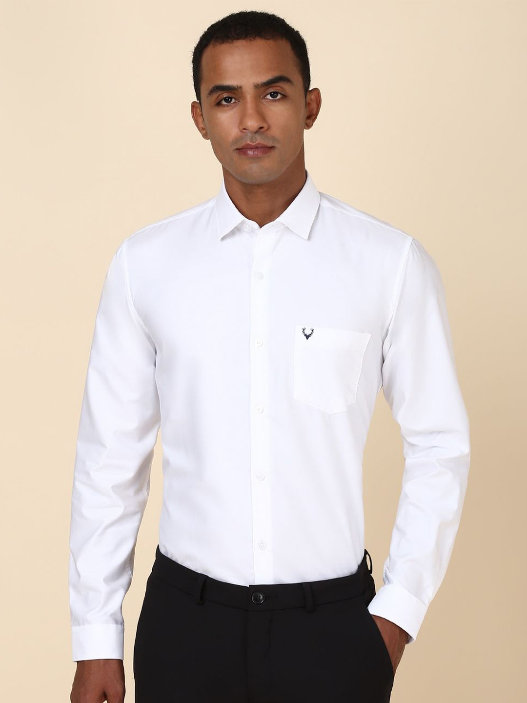 

Allen Solly Slim Fit Spread Collar Pure Cotton Formal Shirt, White