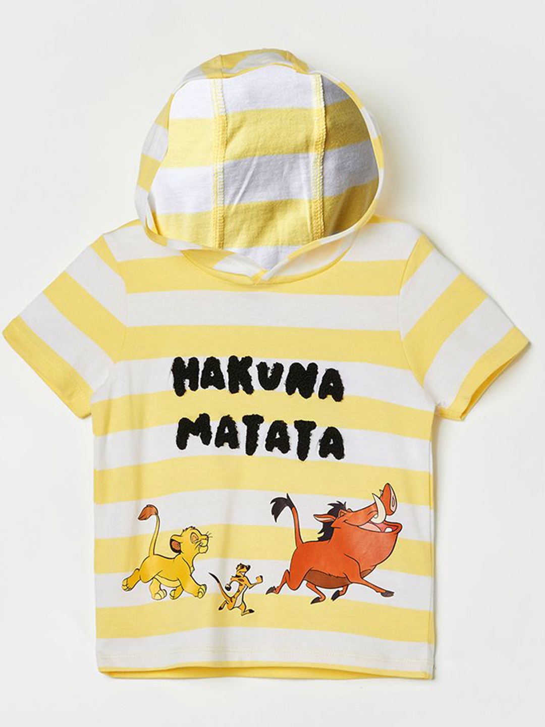 

Juniors by Lifestyle Boys Graphic Printed Cotton Hooded T-shirt, Yellow