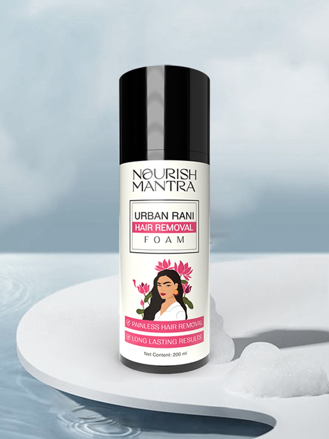 

Nourish Mantra Urban Rani Painless Hair Removal Foam Spray - 200ml, White