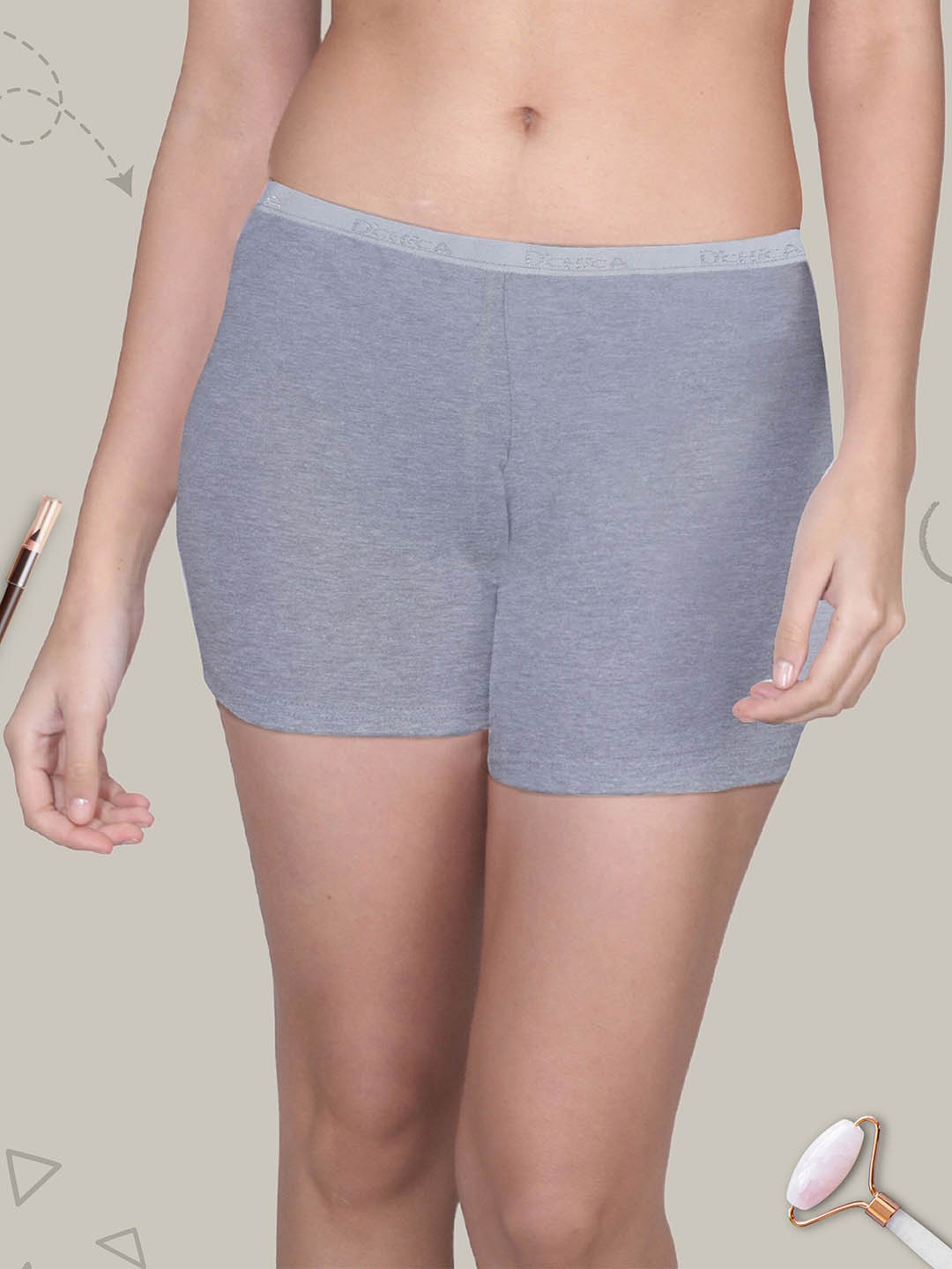 

DChica Girls Pack Of 2 Boy Short Briefs DCCSAP9668/XS, Grey melange
