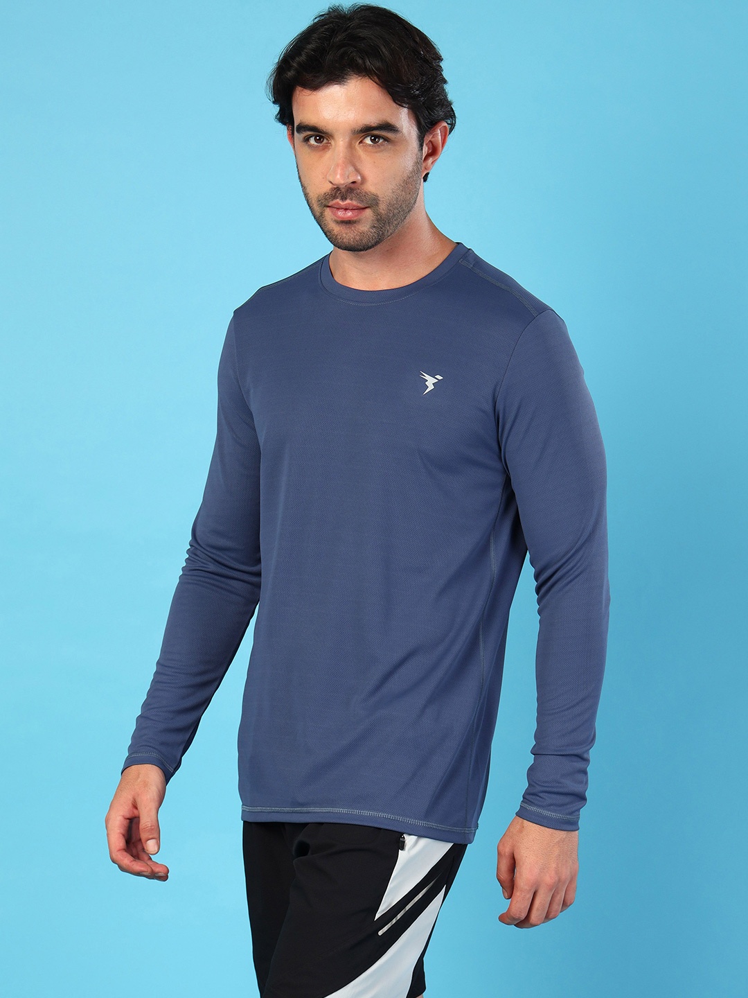 

Technosport Round Neck Techno Cool+ UPF50 Slim Fit Sports T-shirt, Navy blue
