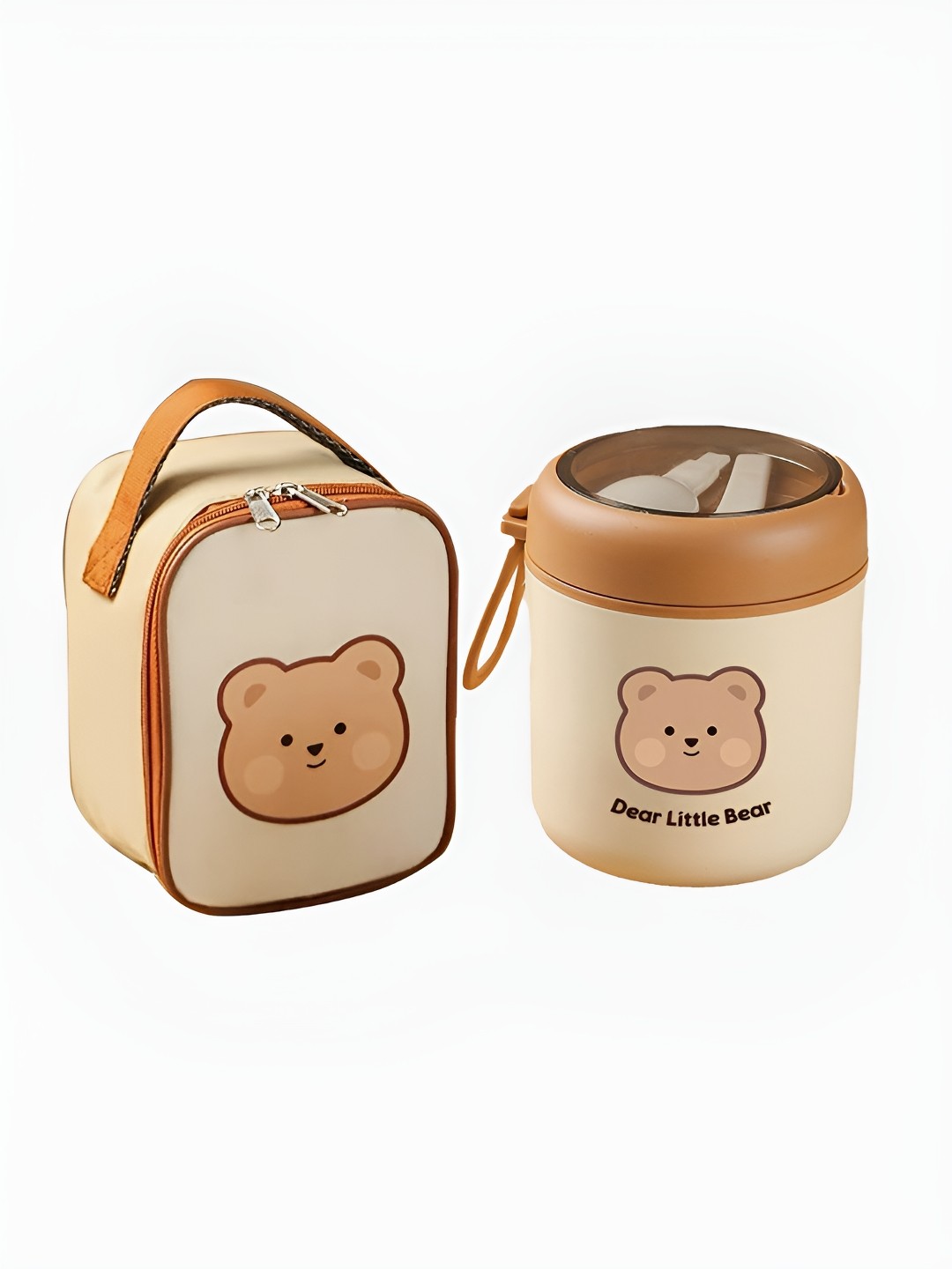 

Little Surprise Box LLP Brown Stainless Steel Lunch Box With Lunch Bag & Detachable Spoon