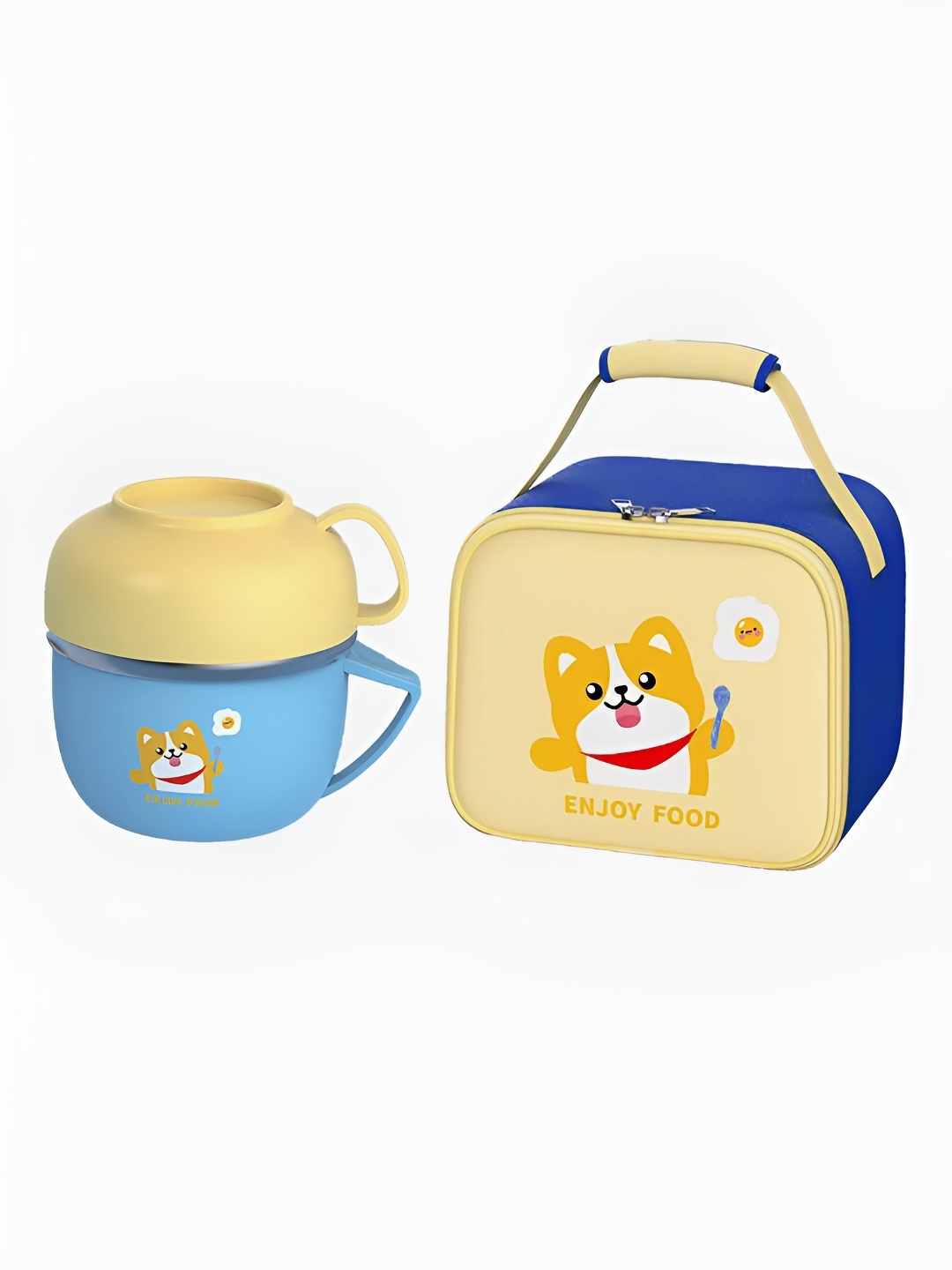 

Little Surprise Box LLP Blue & Yellow Stainless Steel Lunch Box With Lunch Box Cover