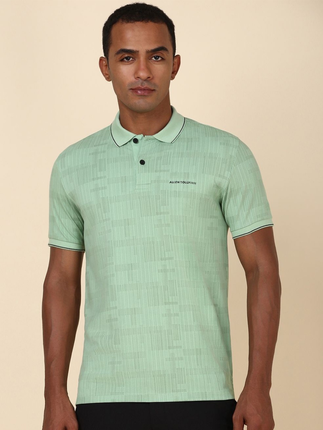 

Allen Solly Abstract Printed Polo Collar Cotton T-shirt, Green