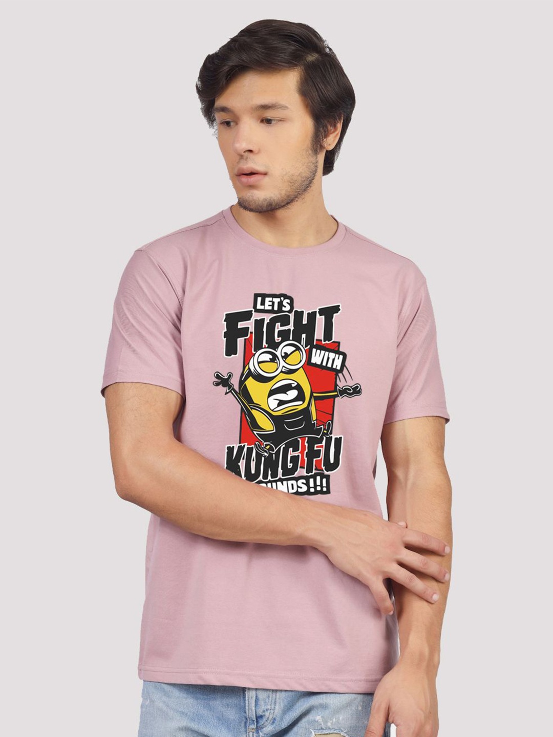 

Greylongg Graphic Printed Cotton T-shirt, Purple