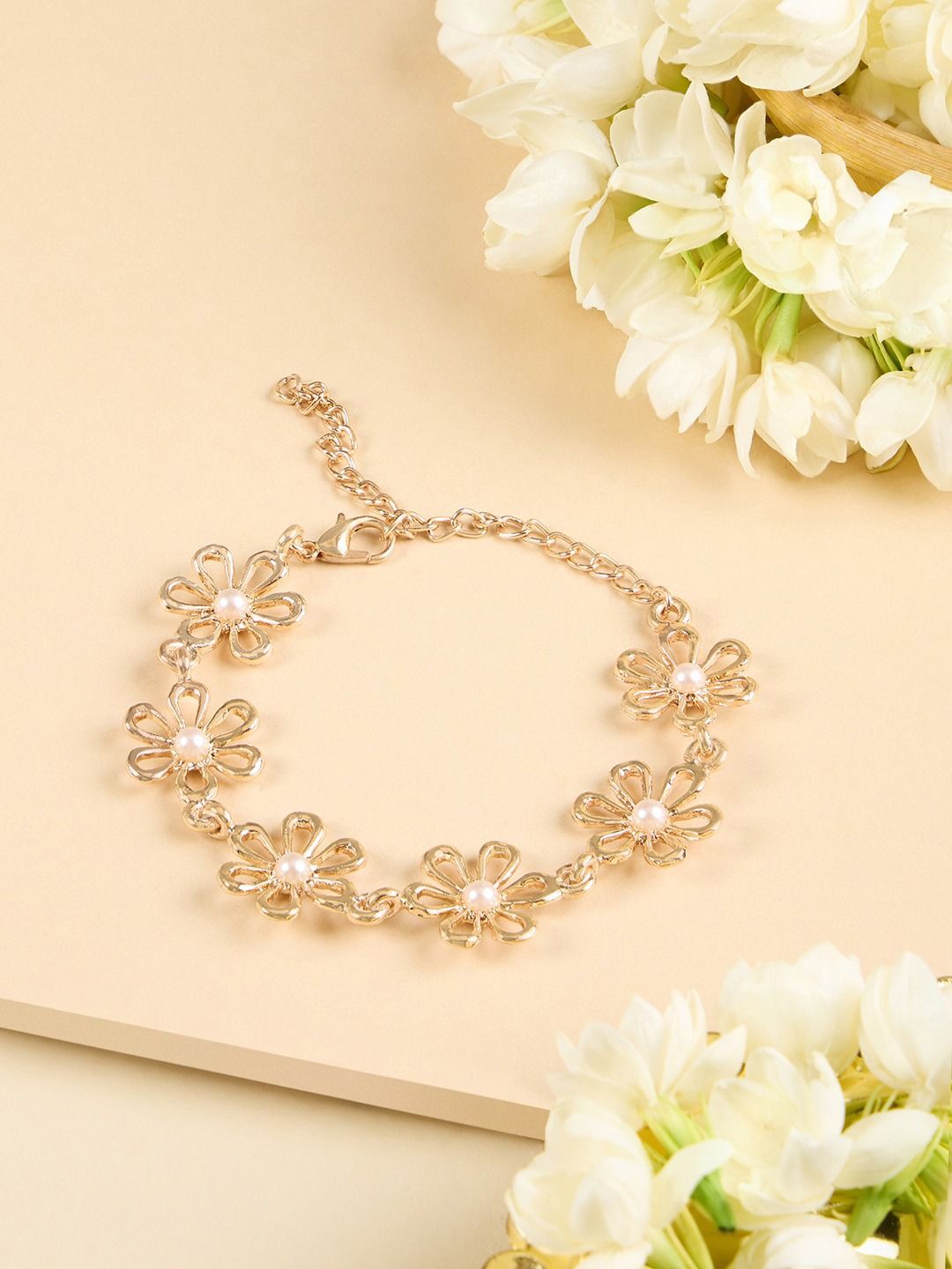 

AMI Gold-Plated Pearl-Beaded Charm Bracelet
