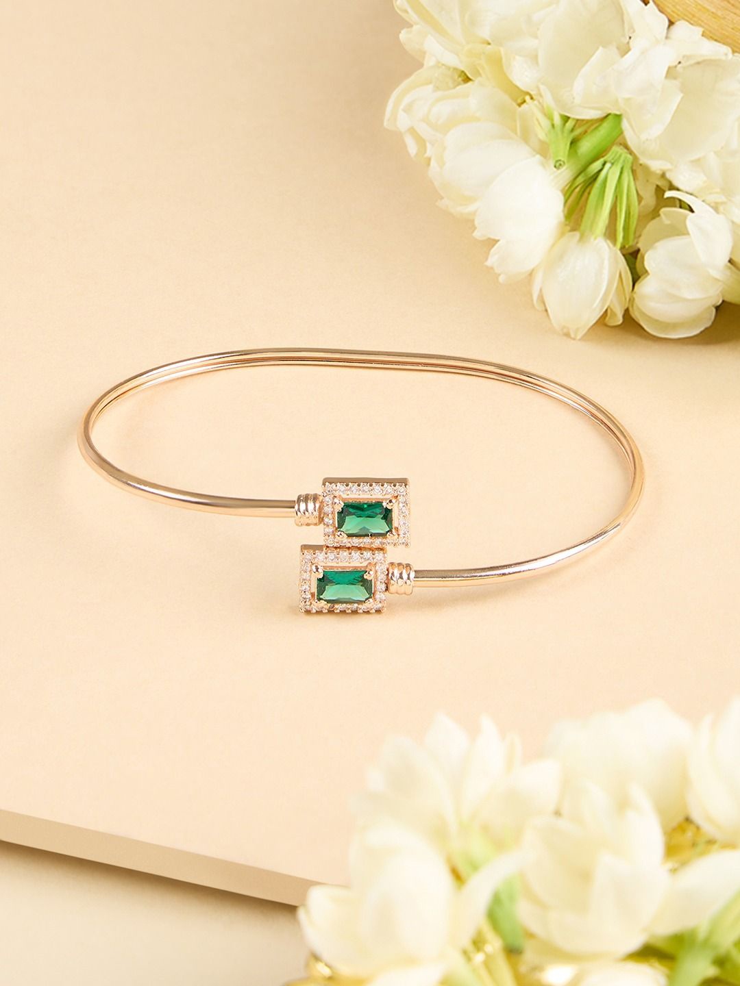 

AMI Cubic Zirconia Rose Gold Plated Kada Bracelet