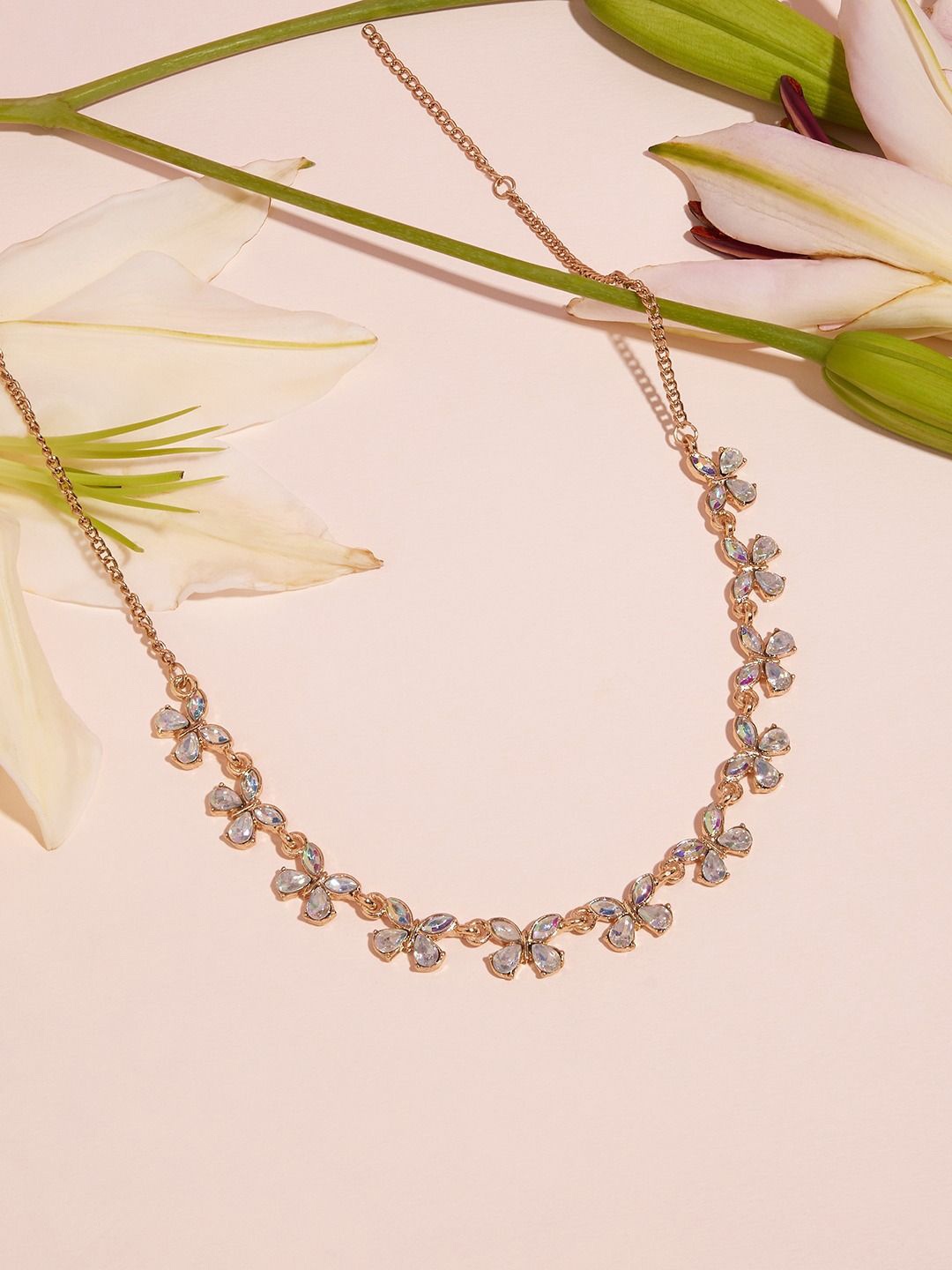 

AMI Gold-Plated Stone-Studded Necklace