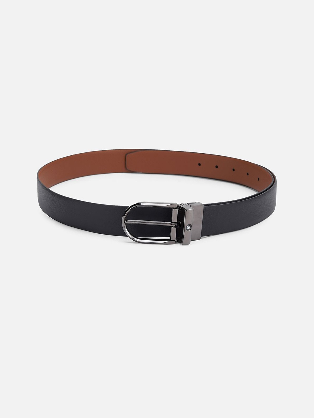 

Louis Philippe Men Leather Formal Belt, Black