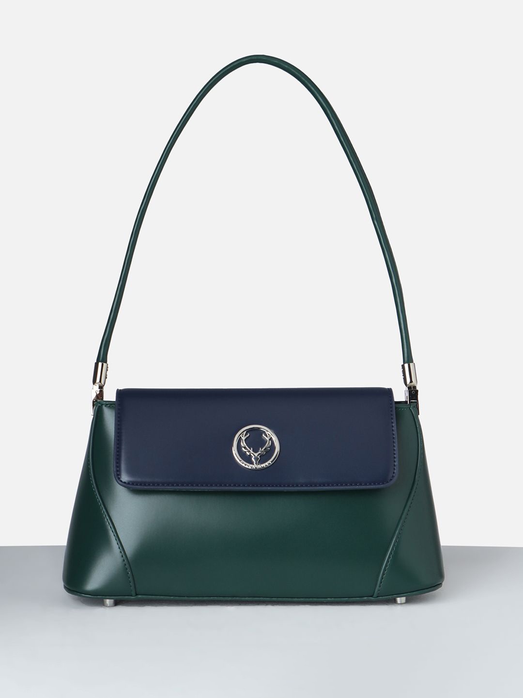 

Allen Solly Woman Colourblocked Structured Handheld Bag, Navy blue