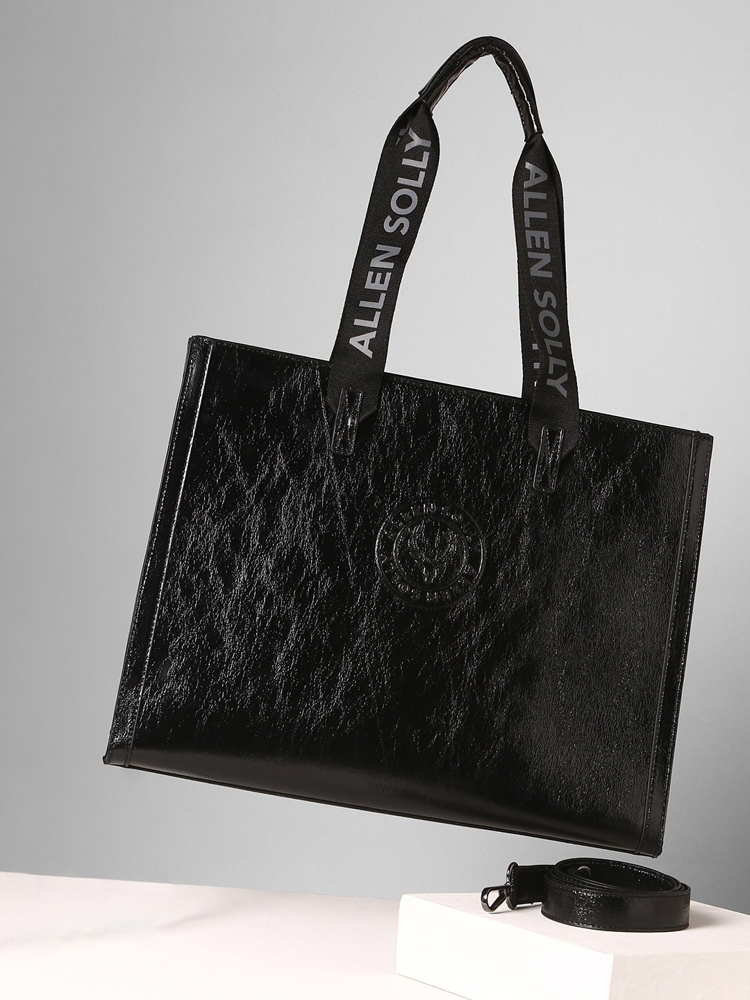 

Allen Solly Structured Shoulder Bag with Fringed, Black