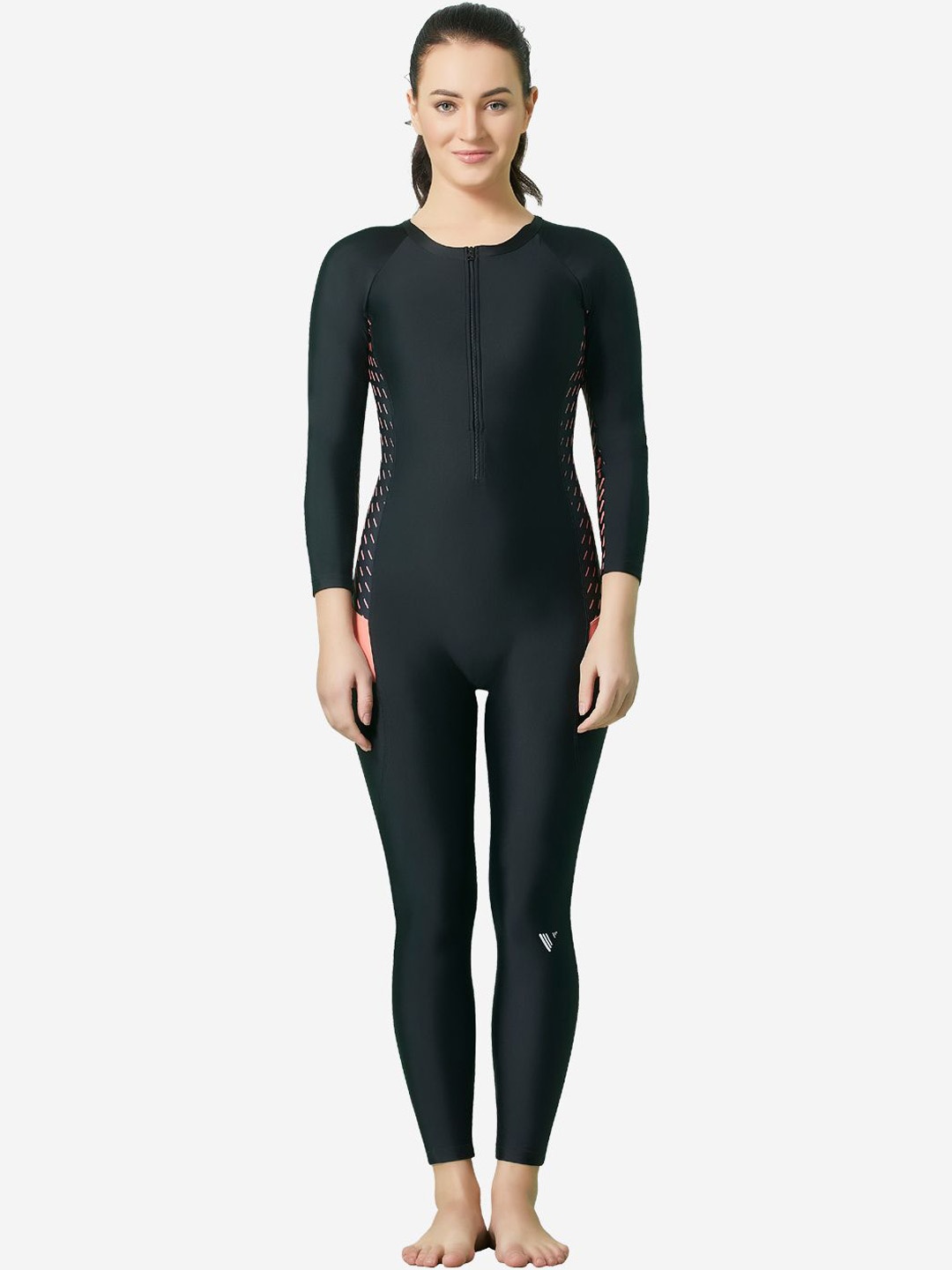 

VELOZ Printed Swim Legsuit, Black