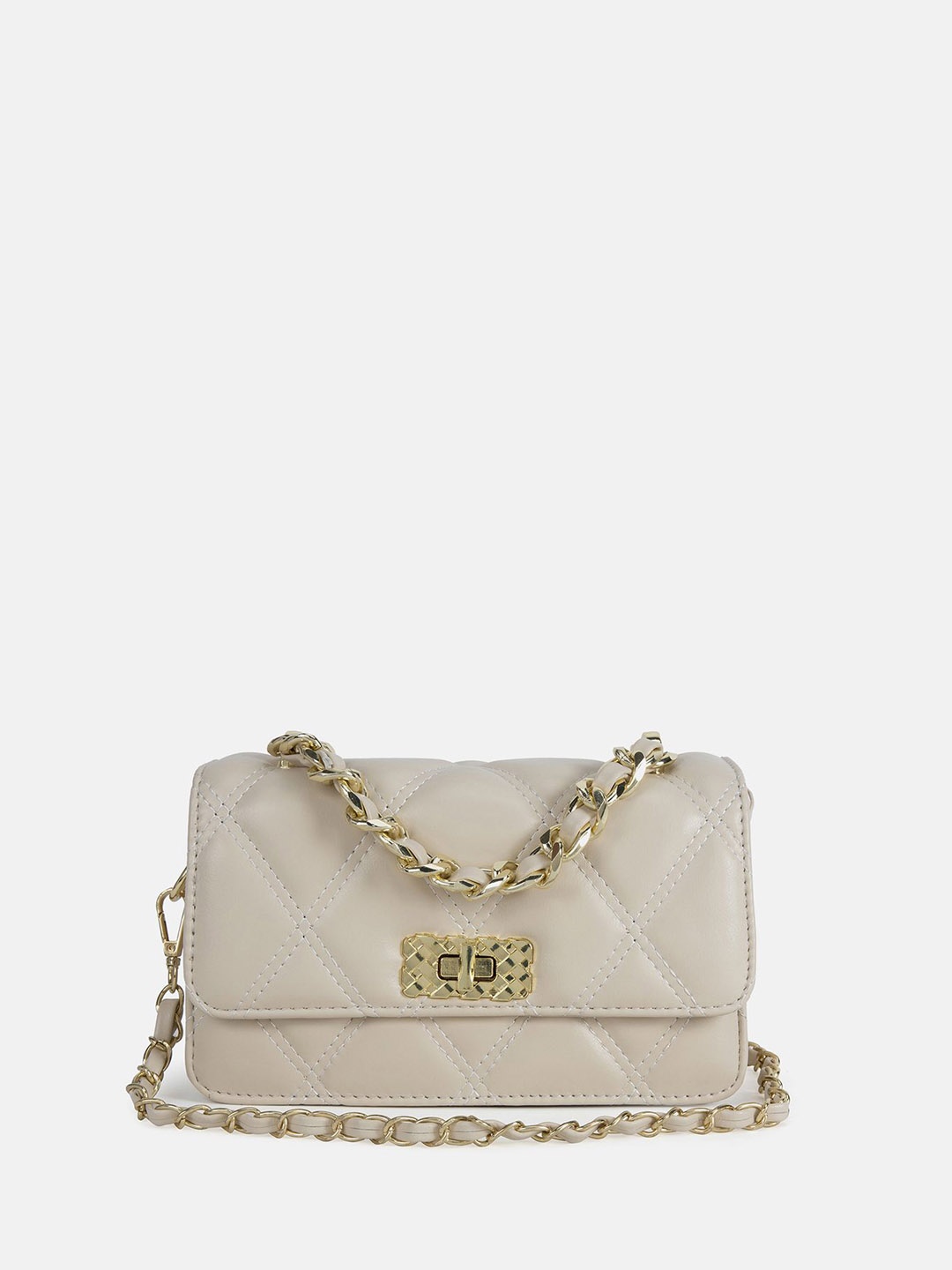 

Kazo Structured Sling Bag with Quilted, Off white