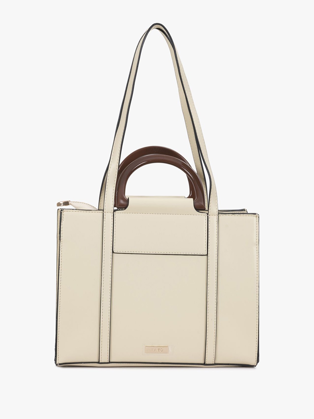 

Kazo Oversized Structured Handheld Bag, Beige