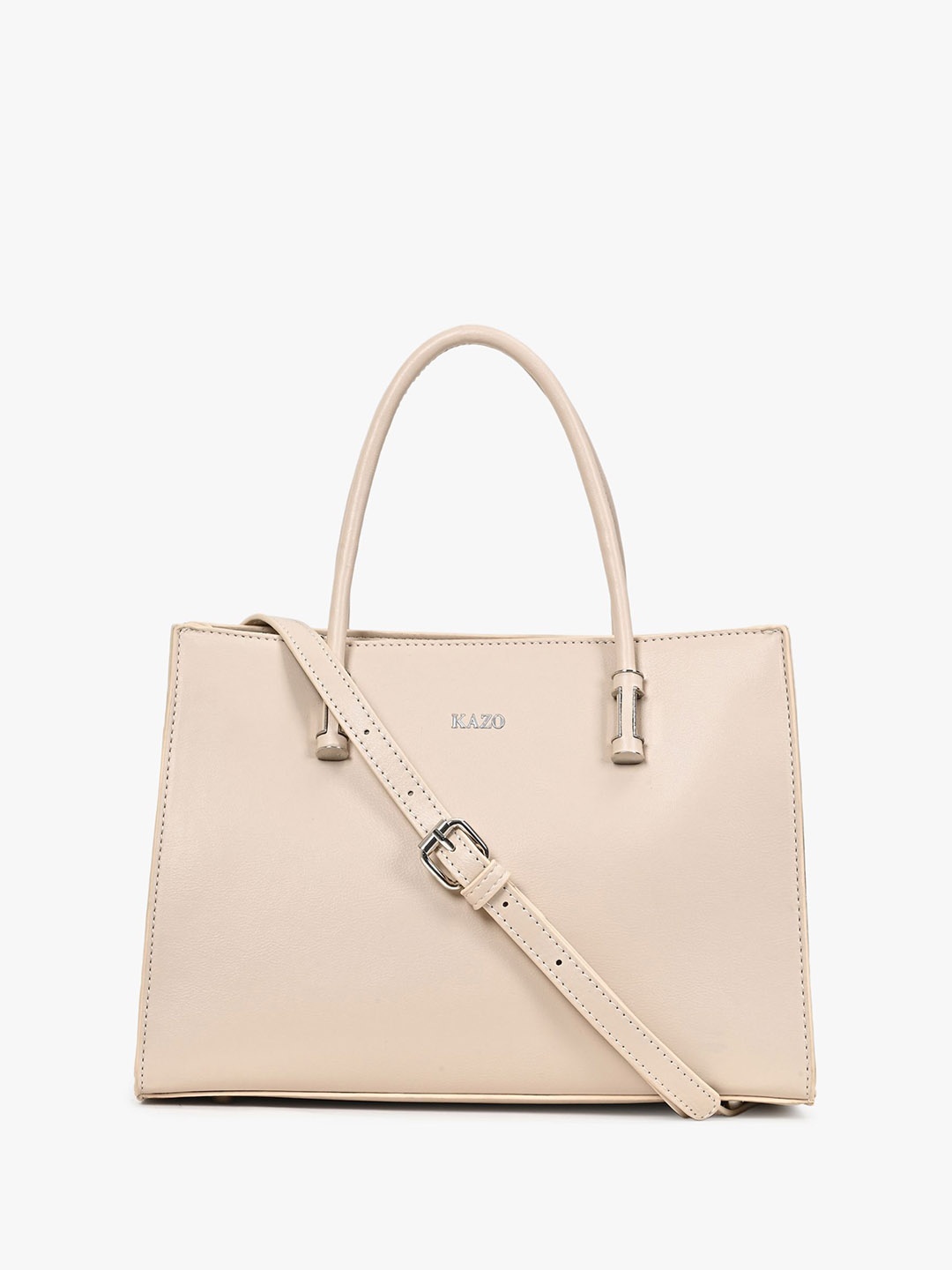 

Kazo Structured Textured Shoulder Bag, Beige