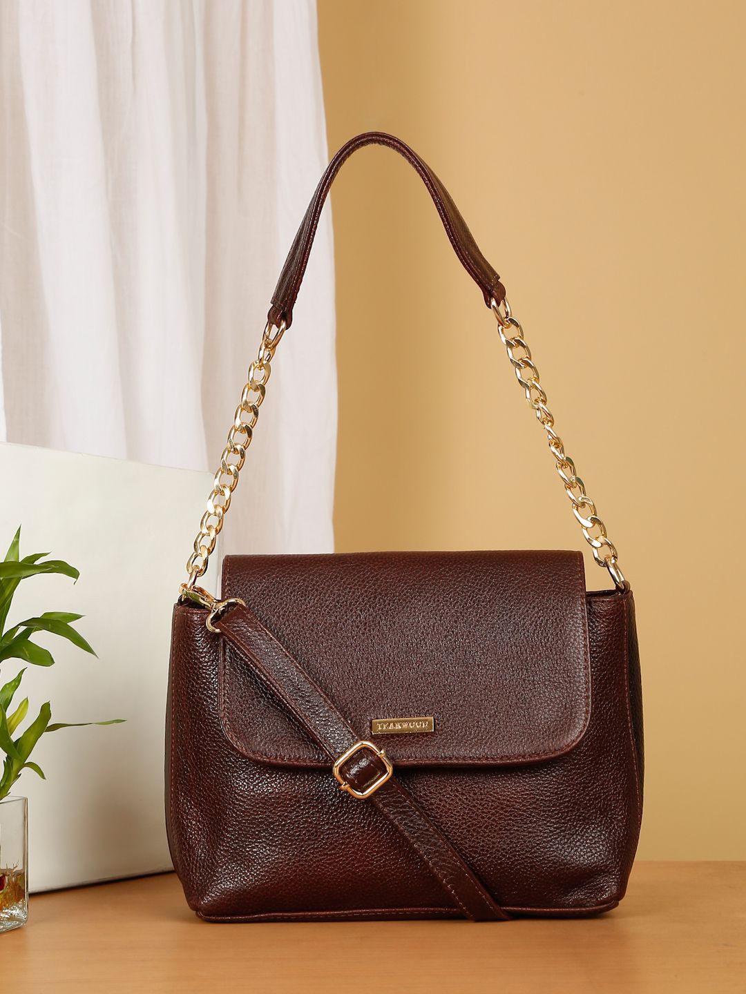 

Teakwood Leathers Structured Handheld Bag, Brown