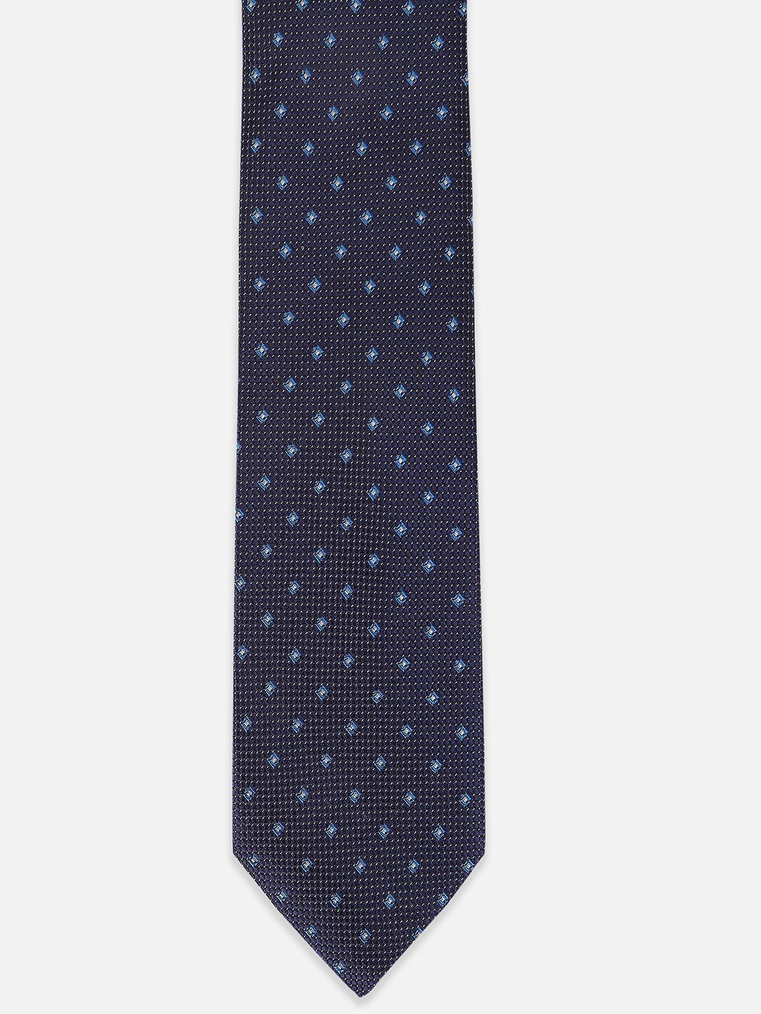 

Peter England Men Embroidered Broad Tie, Navy blue