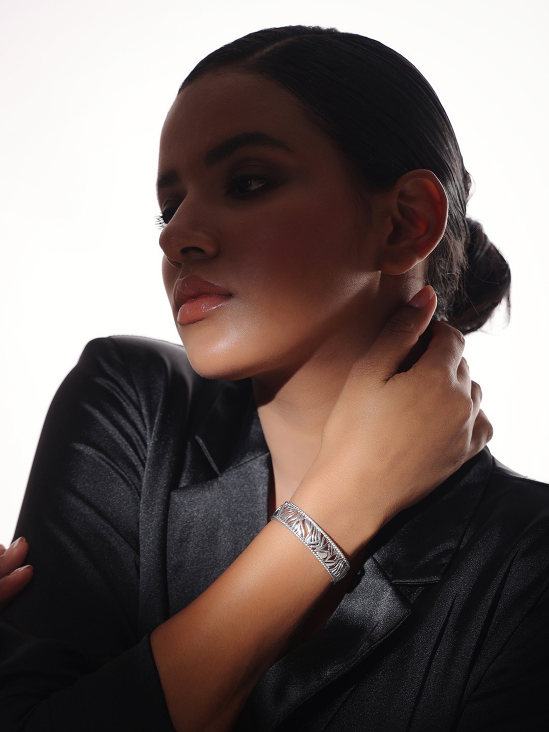 

Kicky And Perky 925 Sterling Silver Rhodium Plated Cuff Bracelet