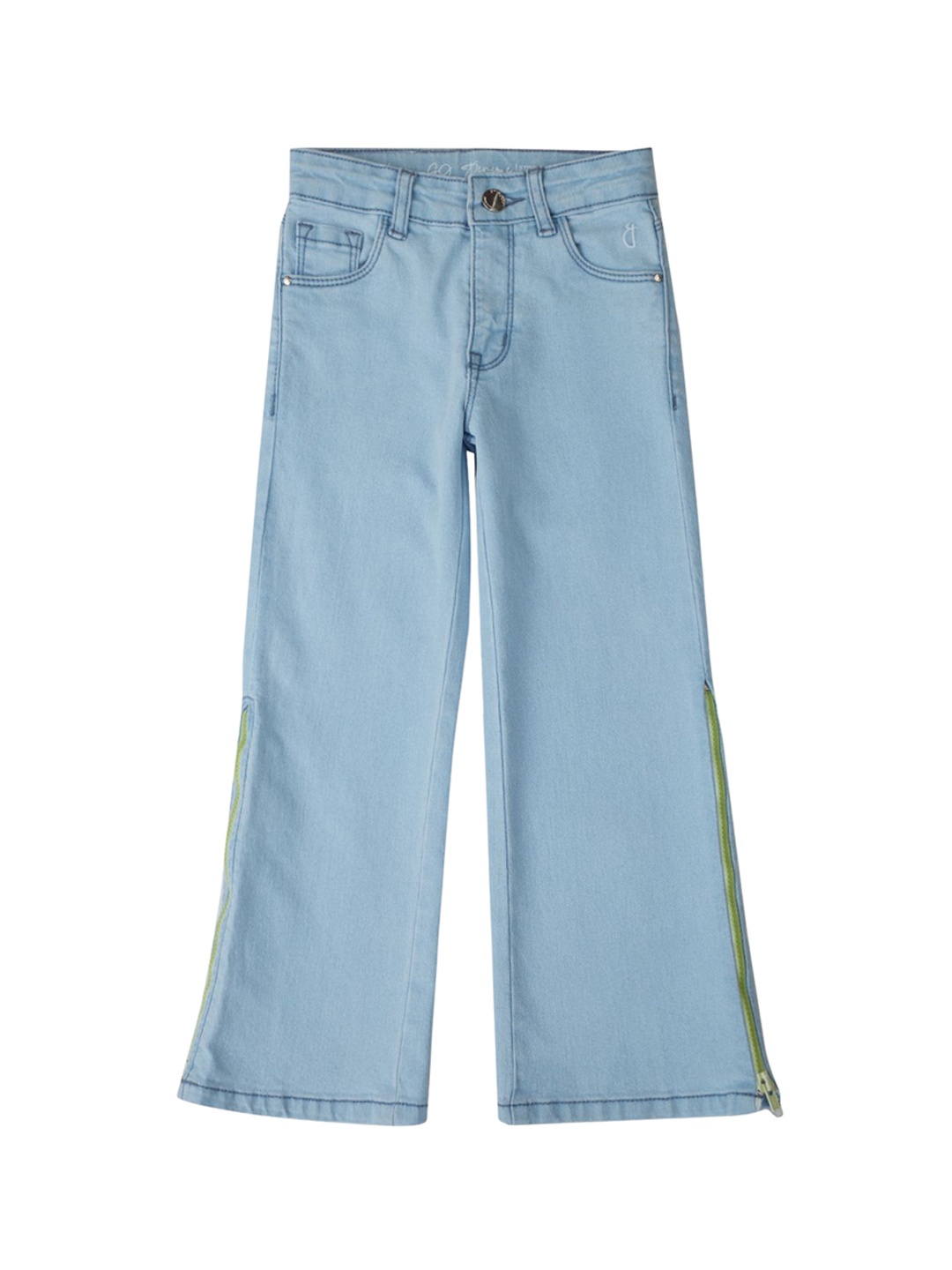 

Gini and Jony Girls Bootcut Mid-Rise Clean Look Zip Slit Jeans, Blue