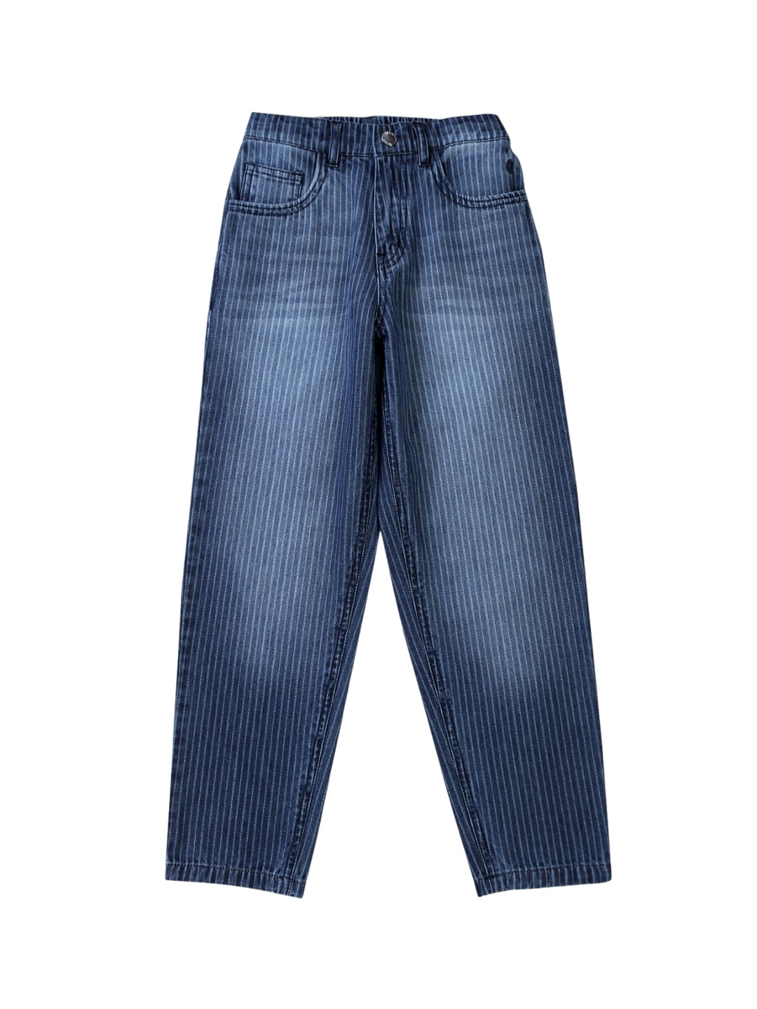 

Gini and Jony Girls Relaxed Fit Mid-Rise Low Distress Light Fade Jeans, Navy blue